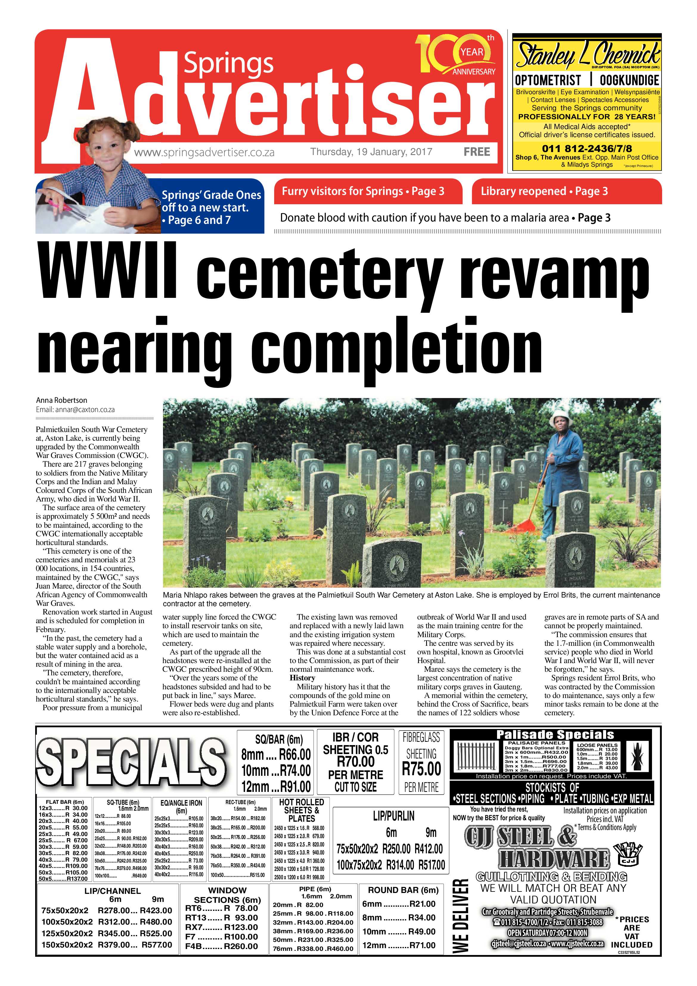 Springs Advertiser 19 January 2017 page 1
