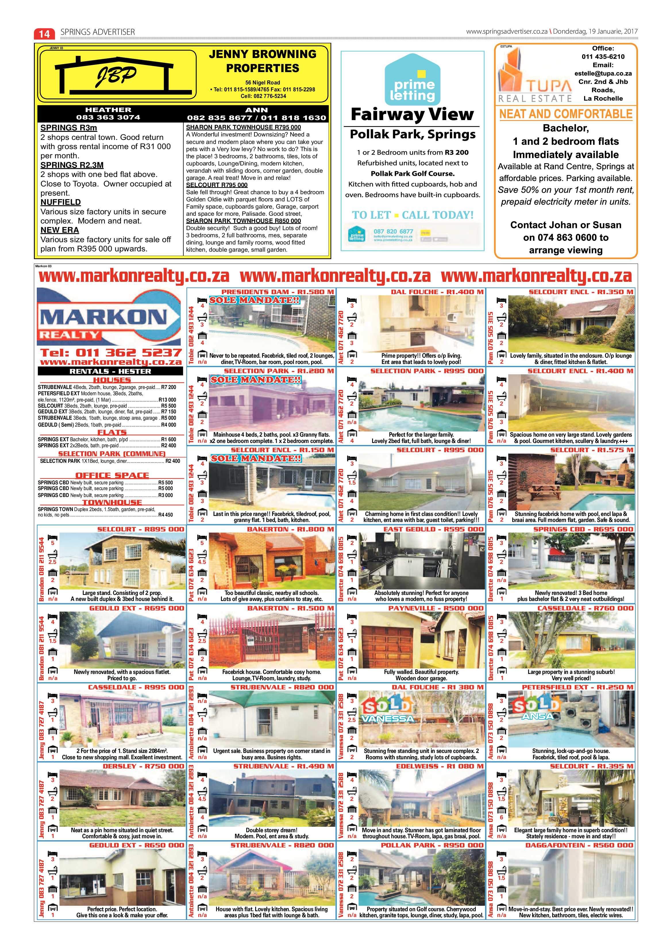 Springs Advertiser 19 January 2017 page 14