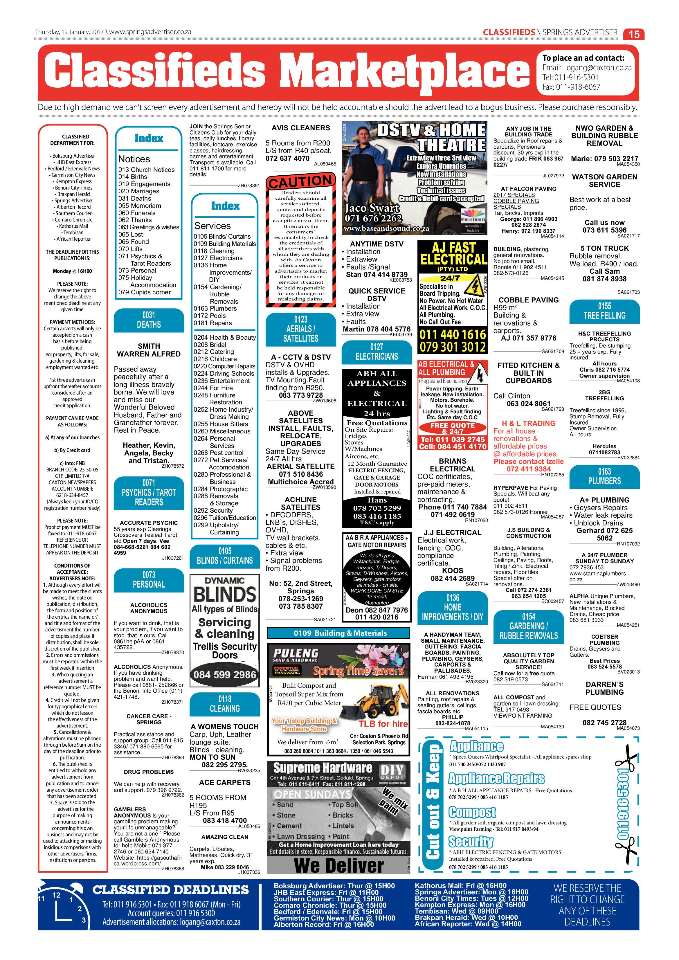 Springs Advertiser 19 January 2017 page 15