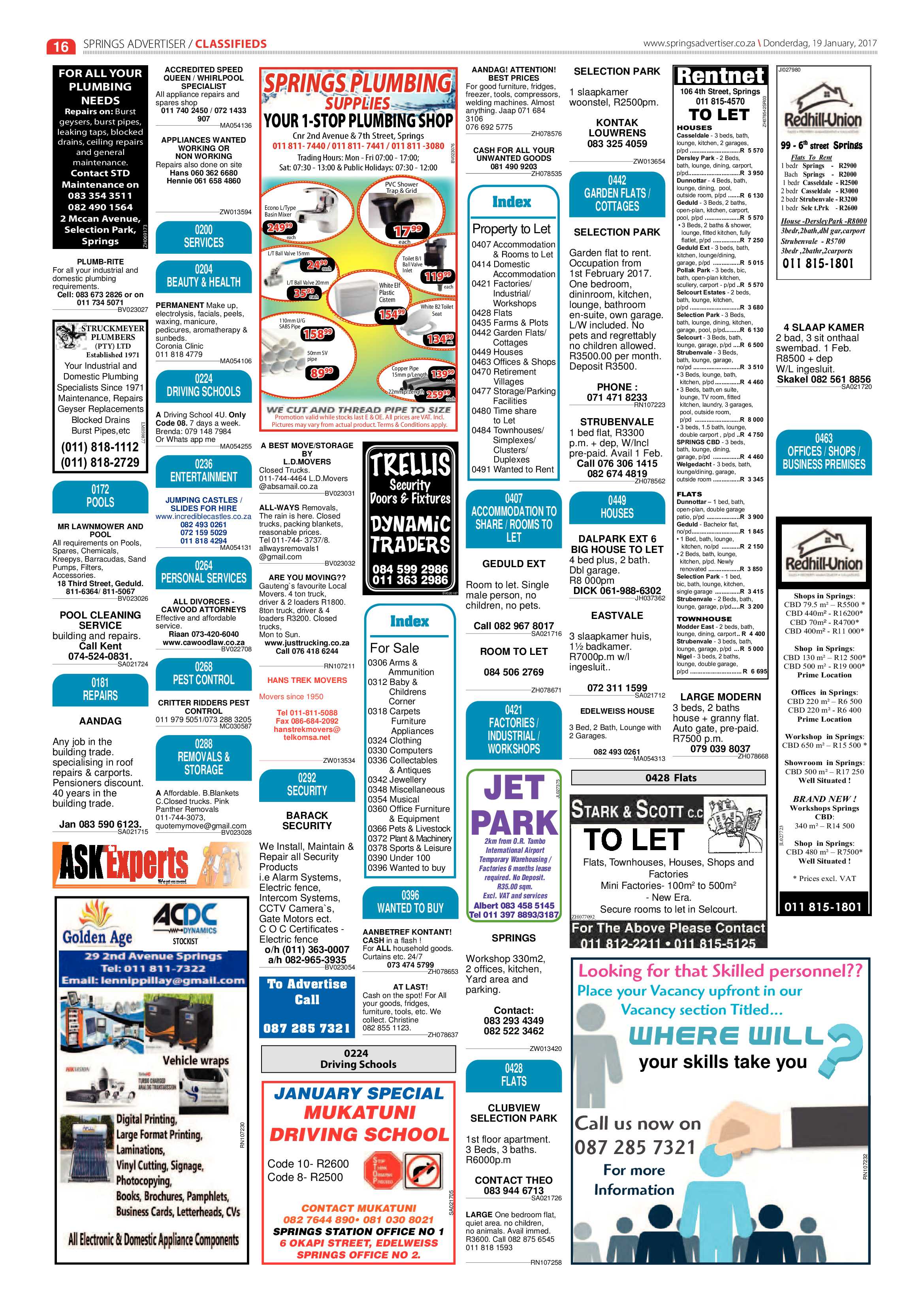 Springs Advertiser 19 January 2017 page 16
