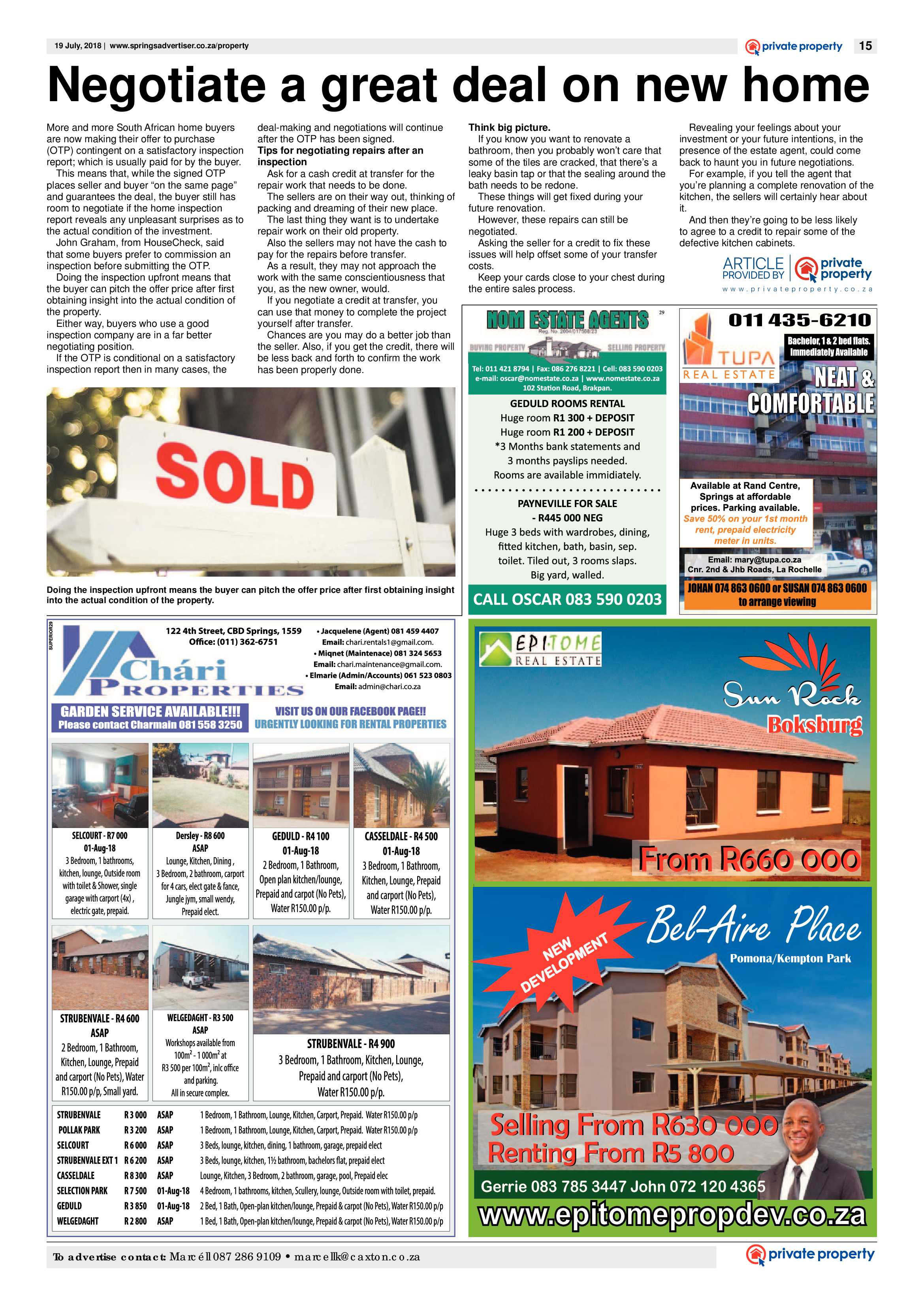 Springs Advertiser 19 July 2018 page 15