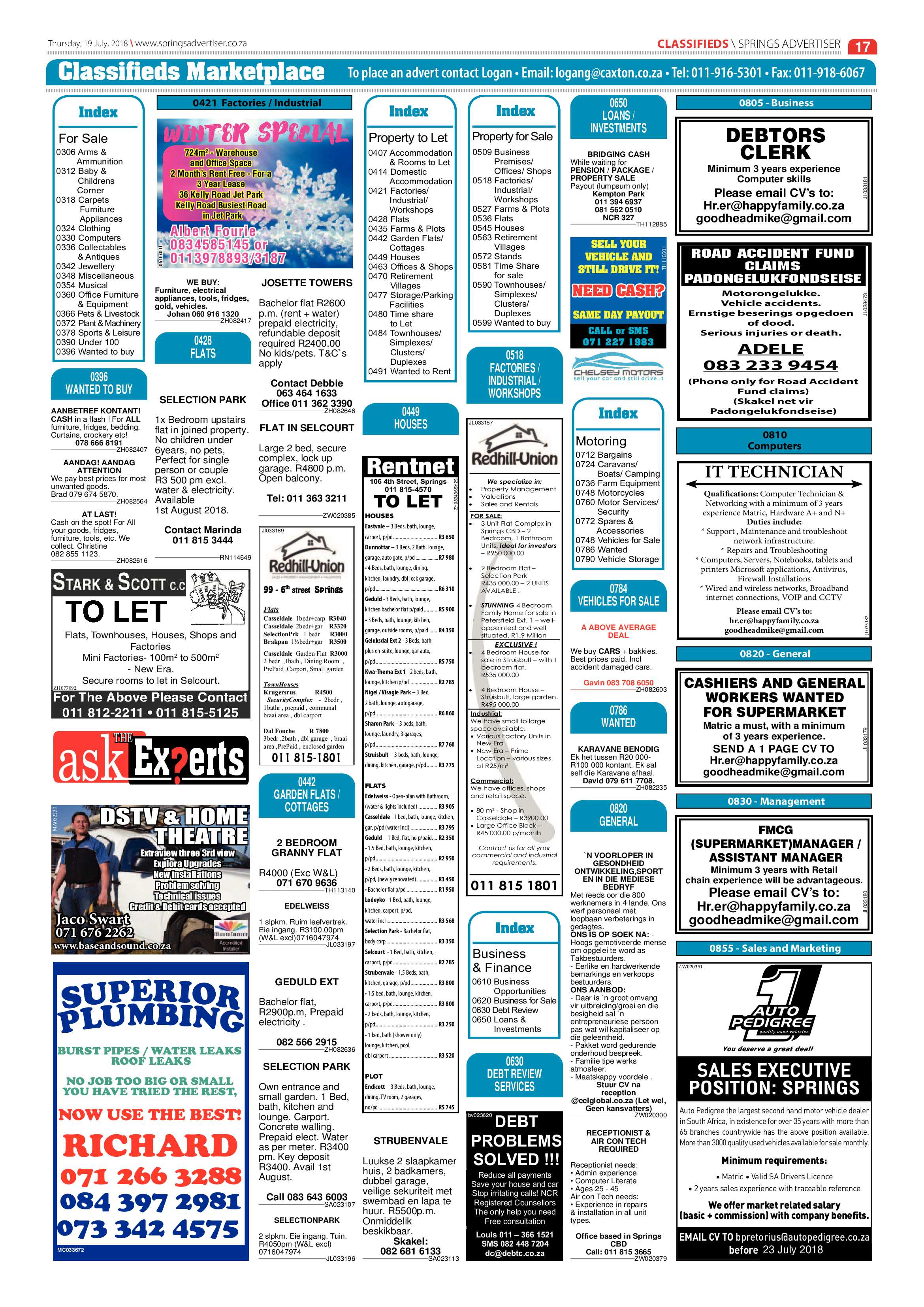 Springs Advertiser 19 July 2018 page 17