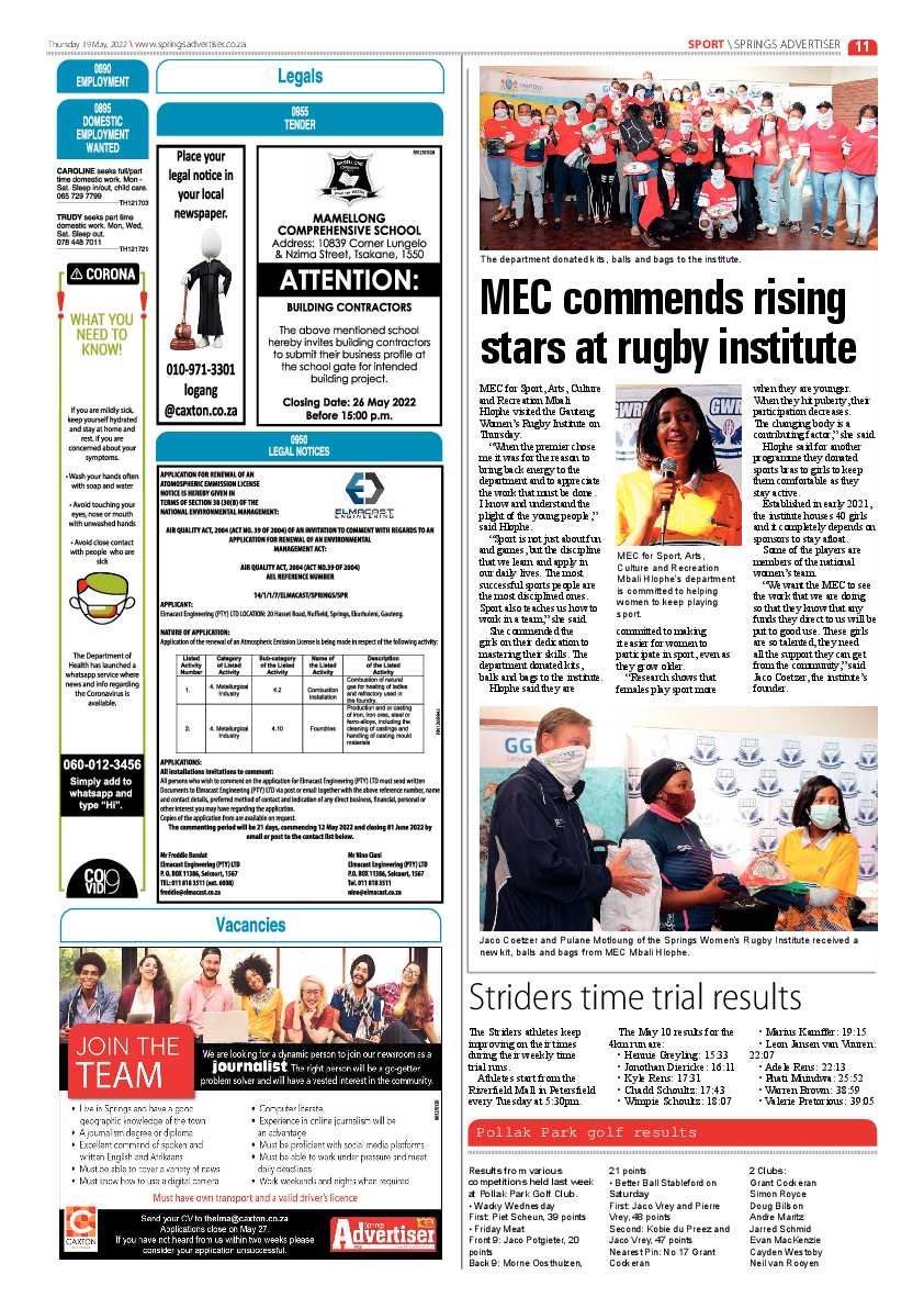 Springs Advertiser 19 May 2022 page 11