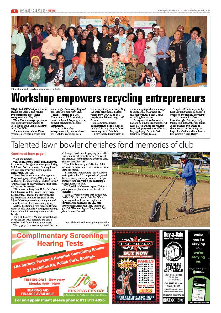 Springs Advertiser 19 May 2022 page 4