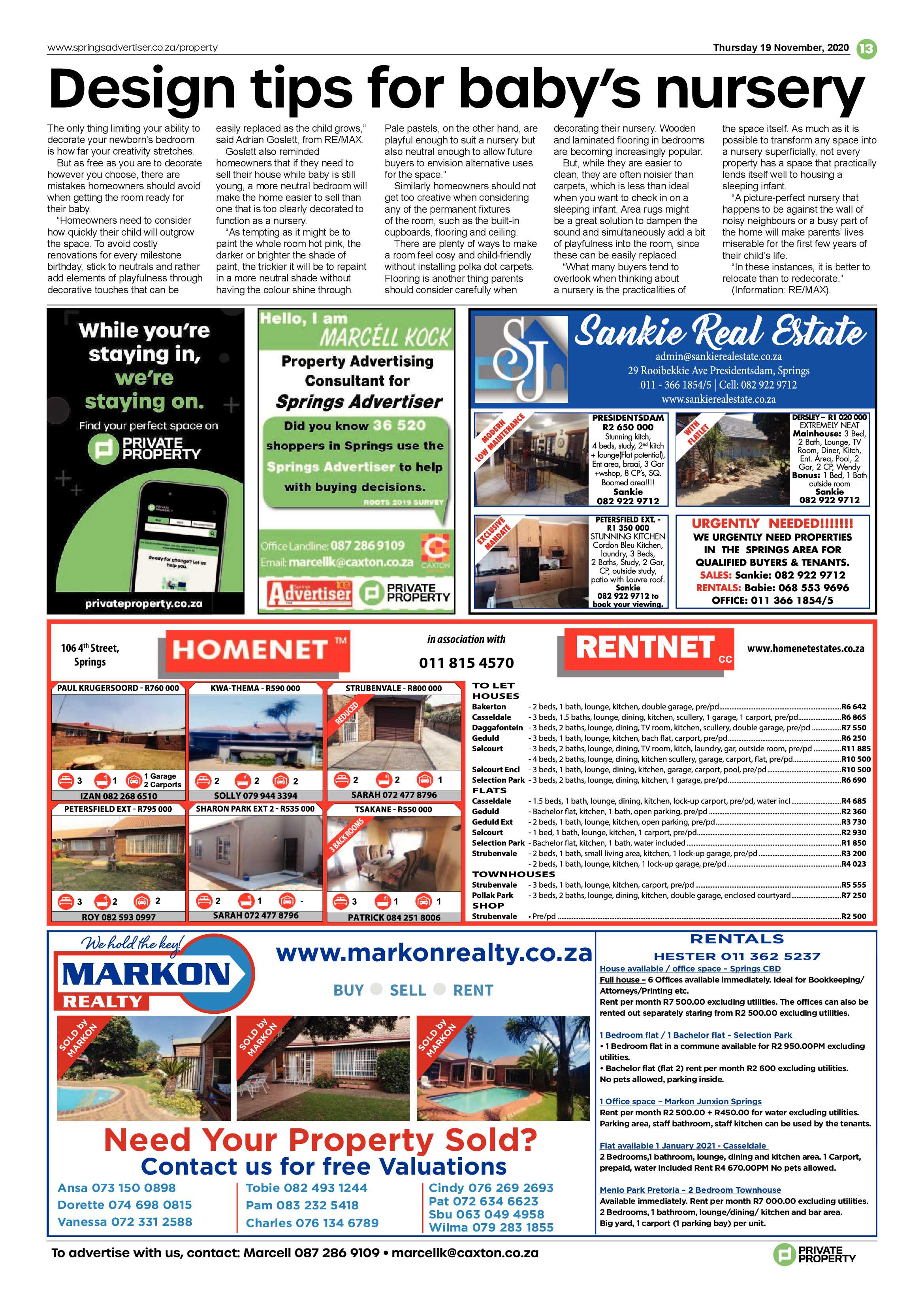 Springs Advertiser 19 November  2020 page 13