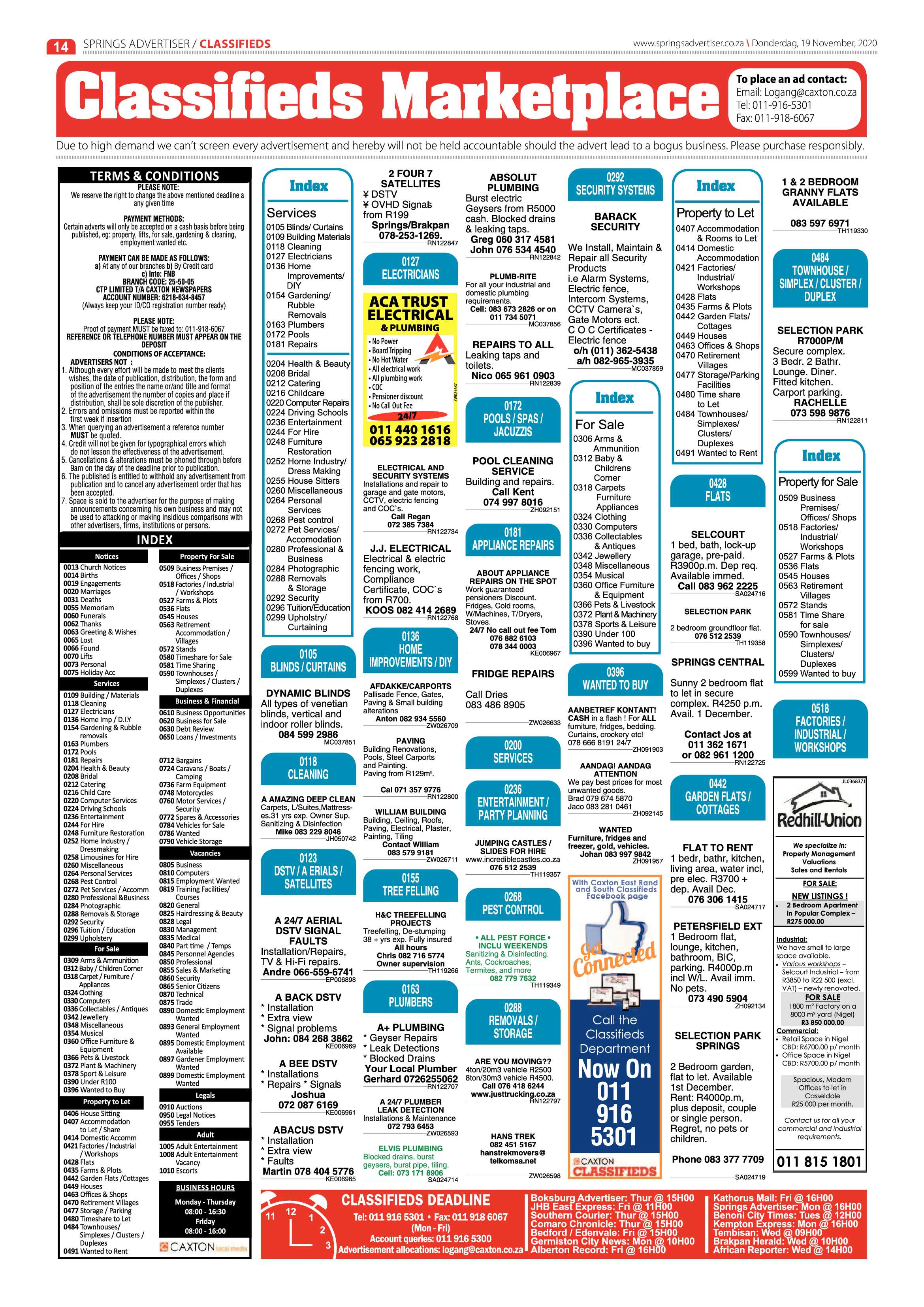 Springs Advertiser 19 November  2020 page 14