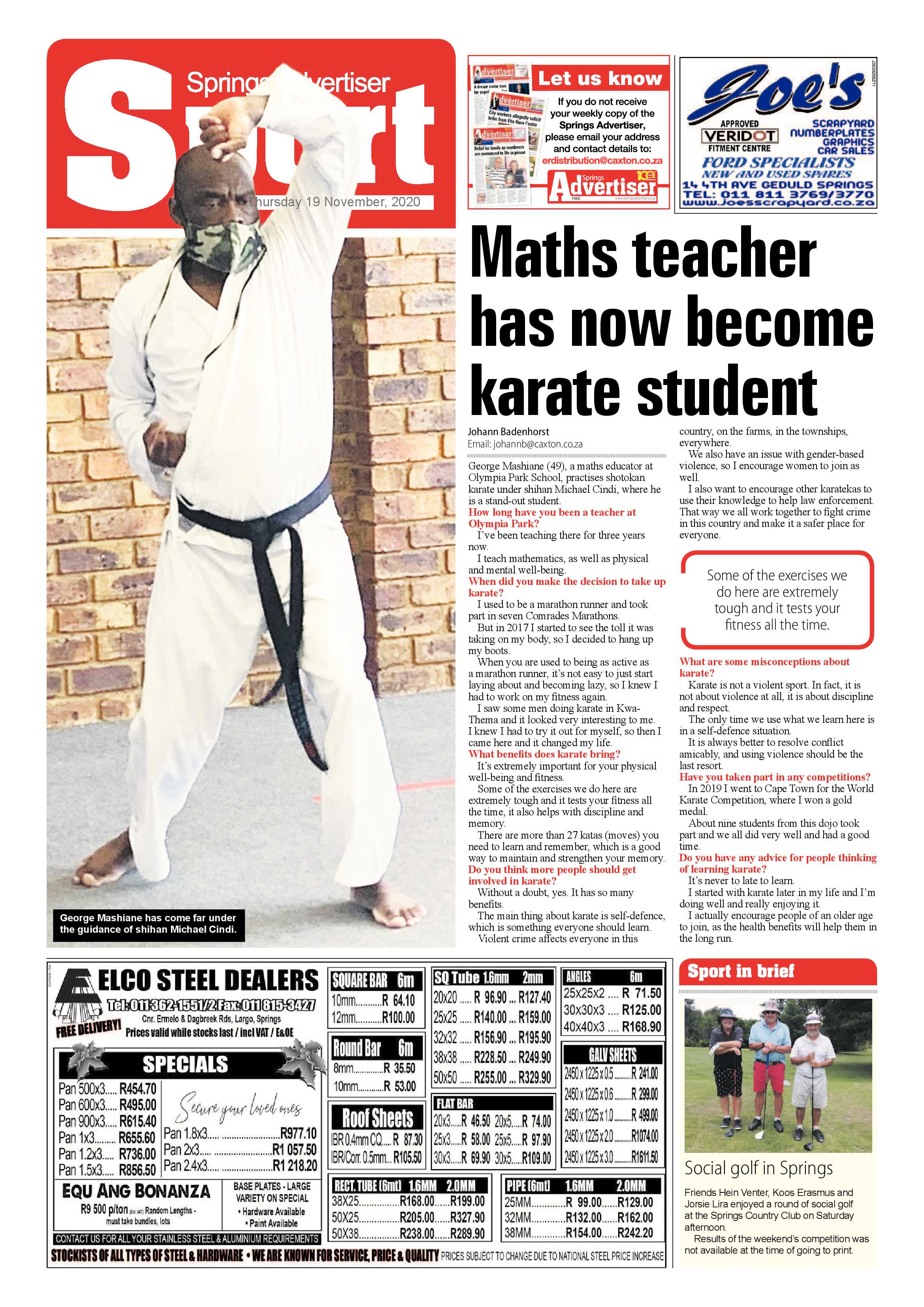Springs Advertiser 19 November  2020 page 16