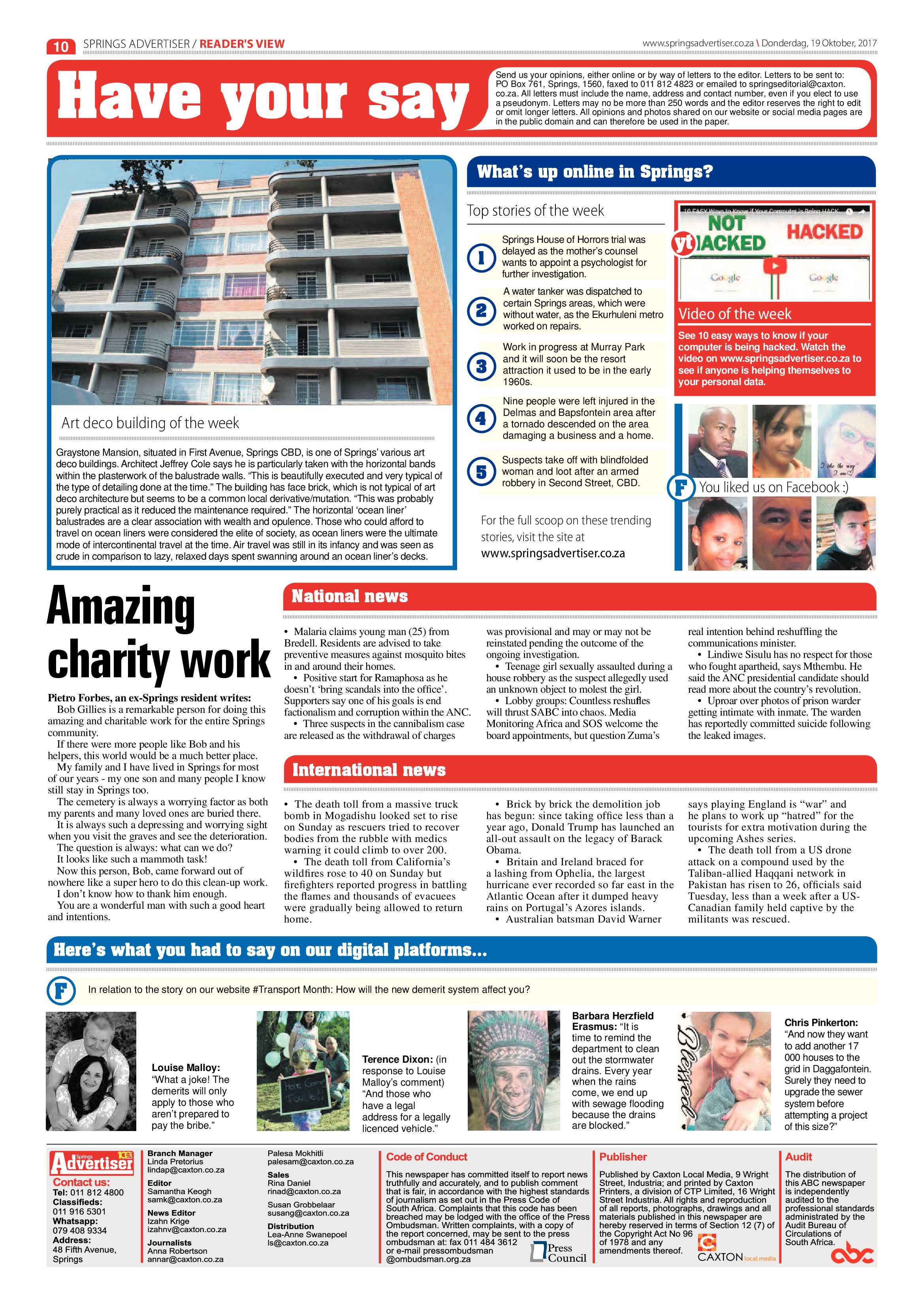Springs Advertiser 19 October 2017 page 10