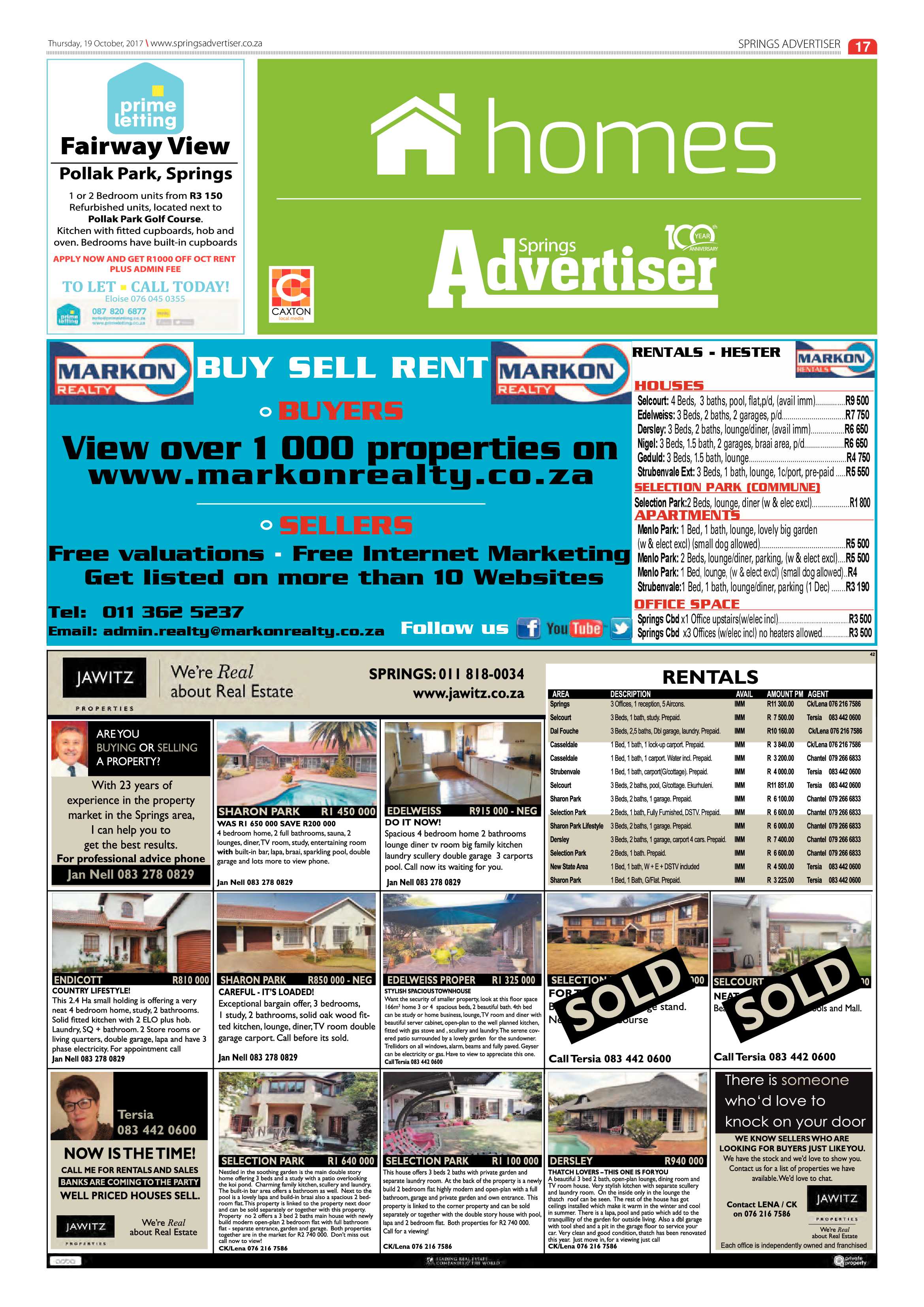Springs Advertiser 19 October 2017 page 17