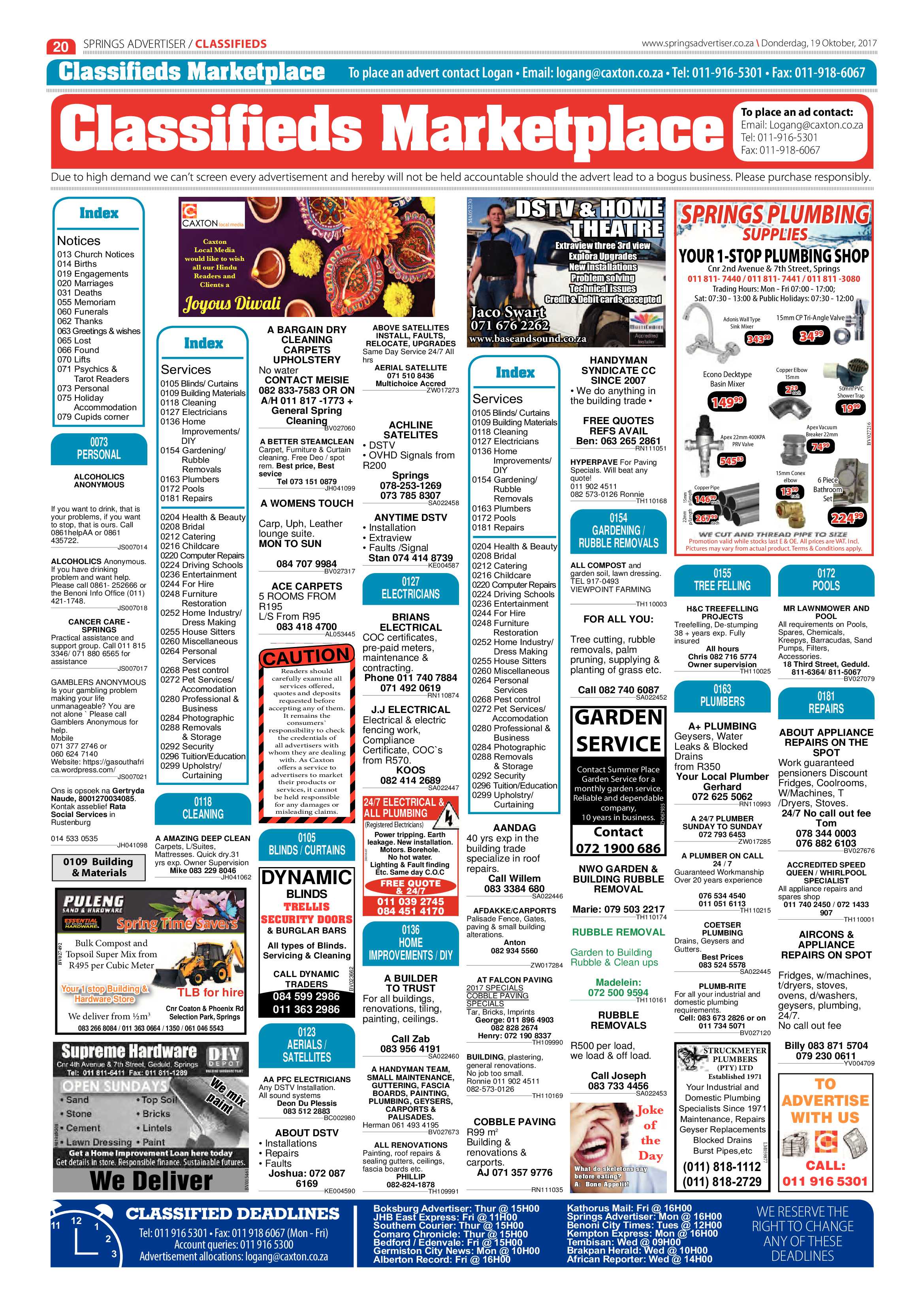 Springs Advertiser 19 October 2017 page 20