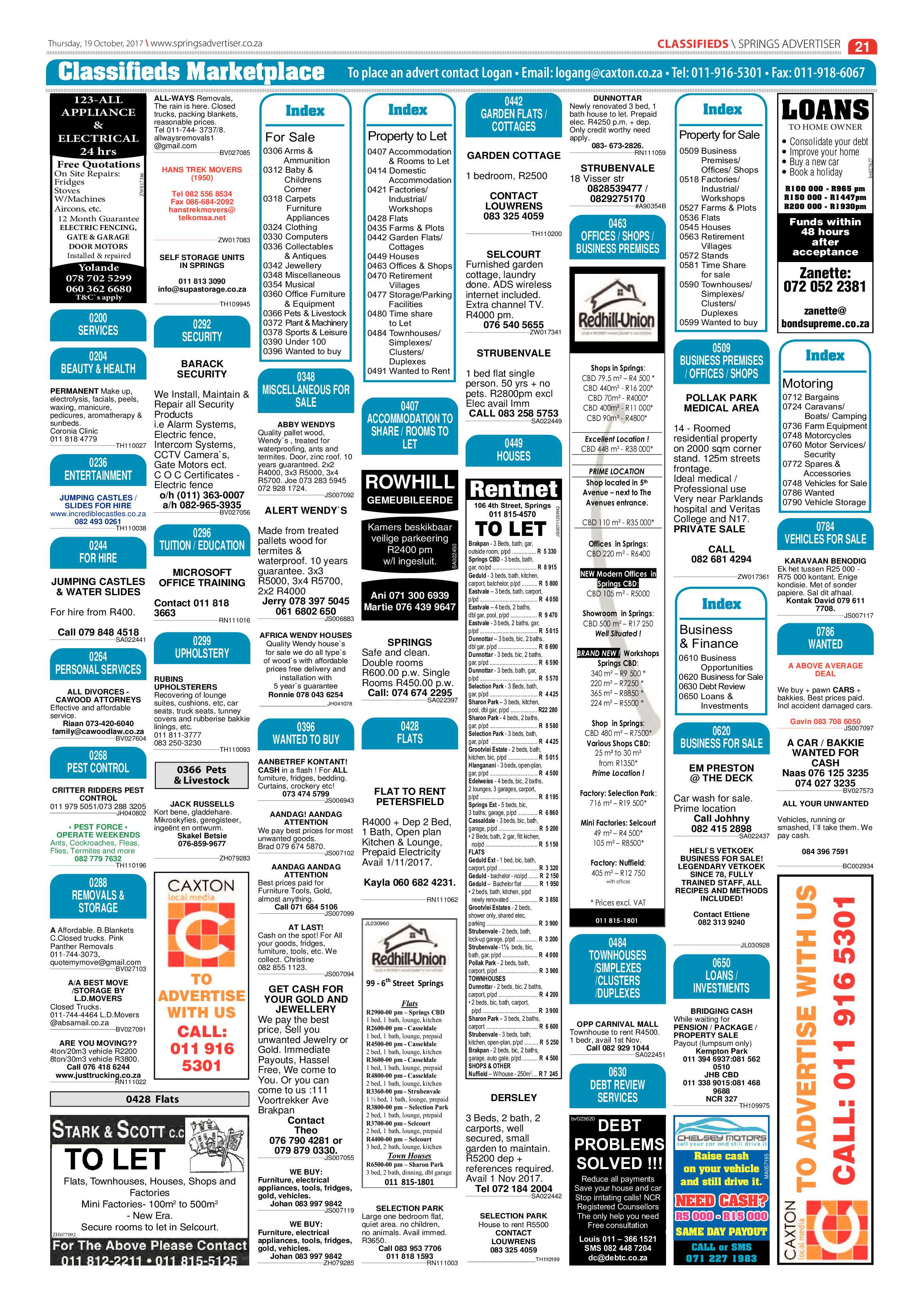 Springs Advertiser 19 October 2017 page 21