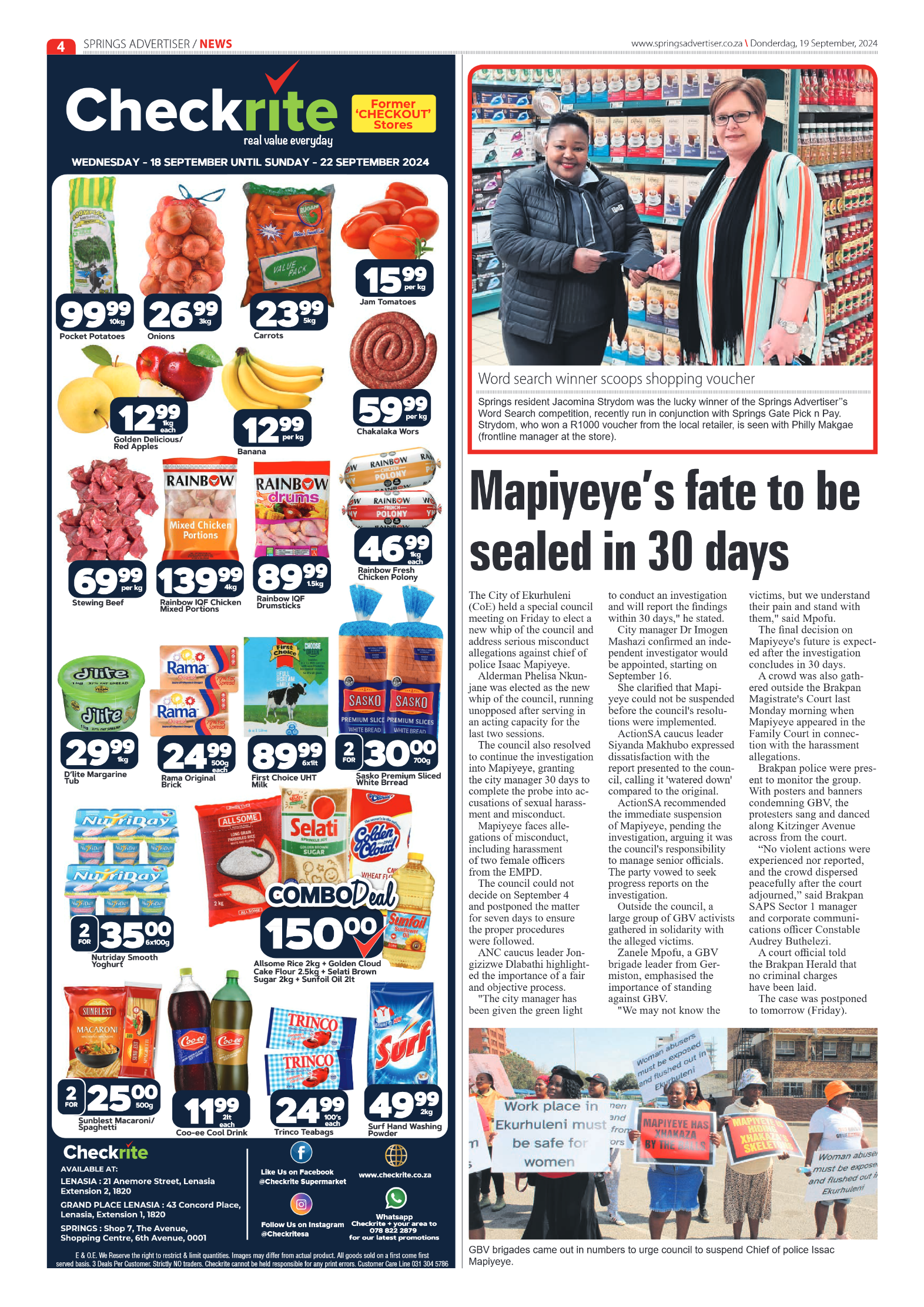 Springs Advertiser 19 September 2024 page 4