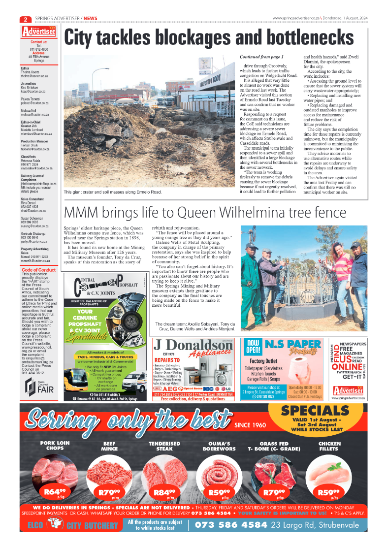 Springs Advertiser 1 August 2024 page 2