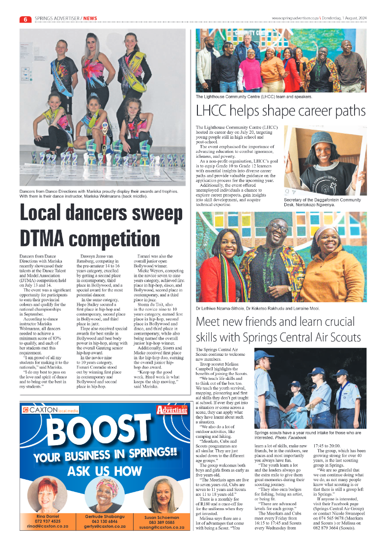 Springs Advertiser 1 August 2024 page 6
