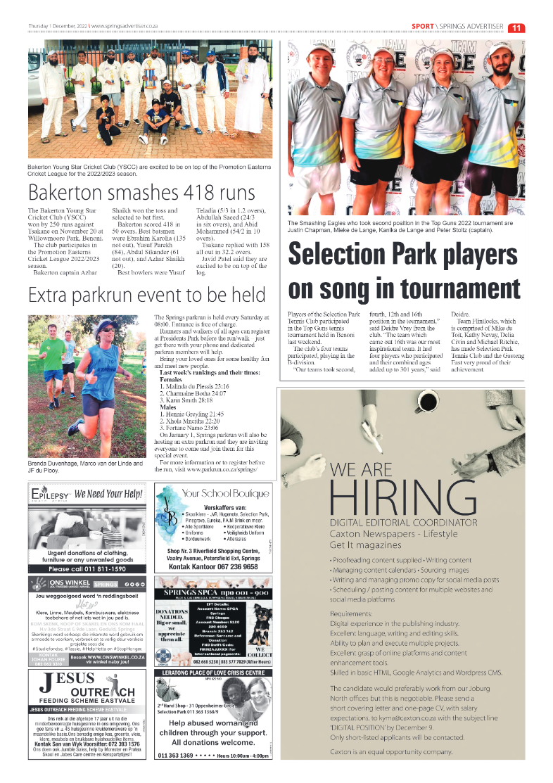 Springs Advertiser 1 Dec 2022 page 11