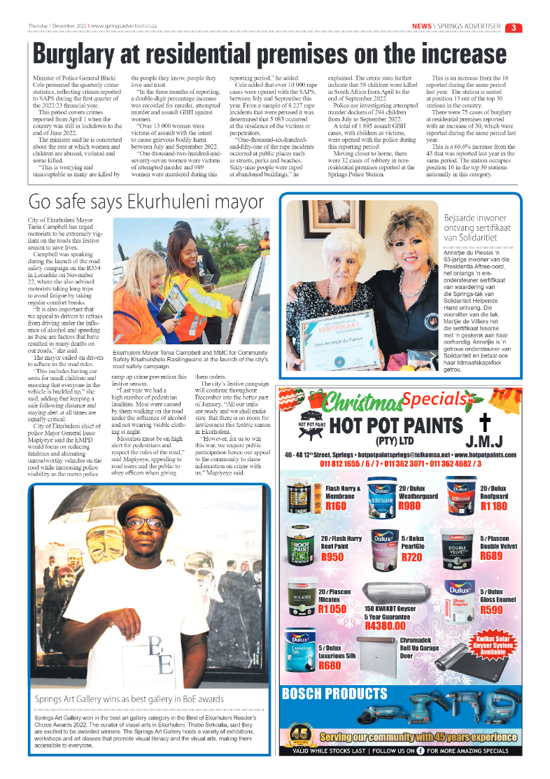 Springs Advertiser 1 Dec 2022 page 3