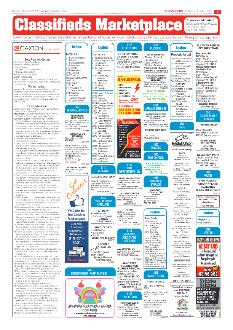 Springs Advertiser 1 Dec 2022 page 9