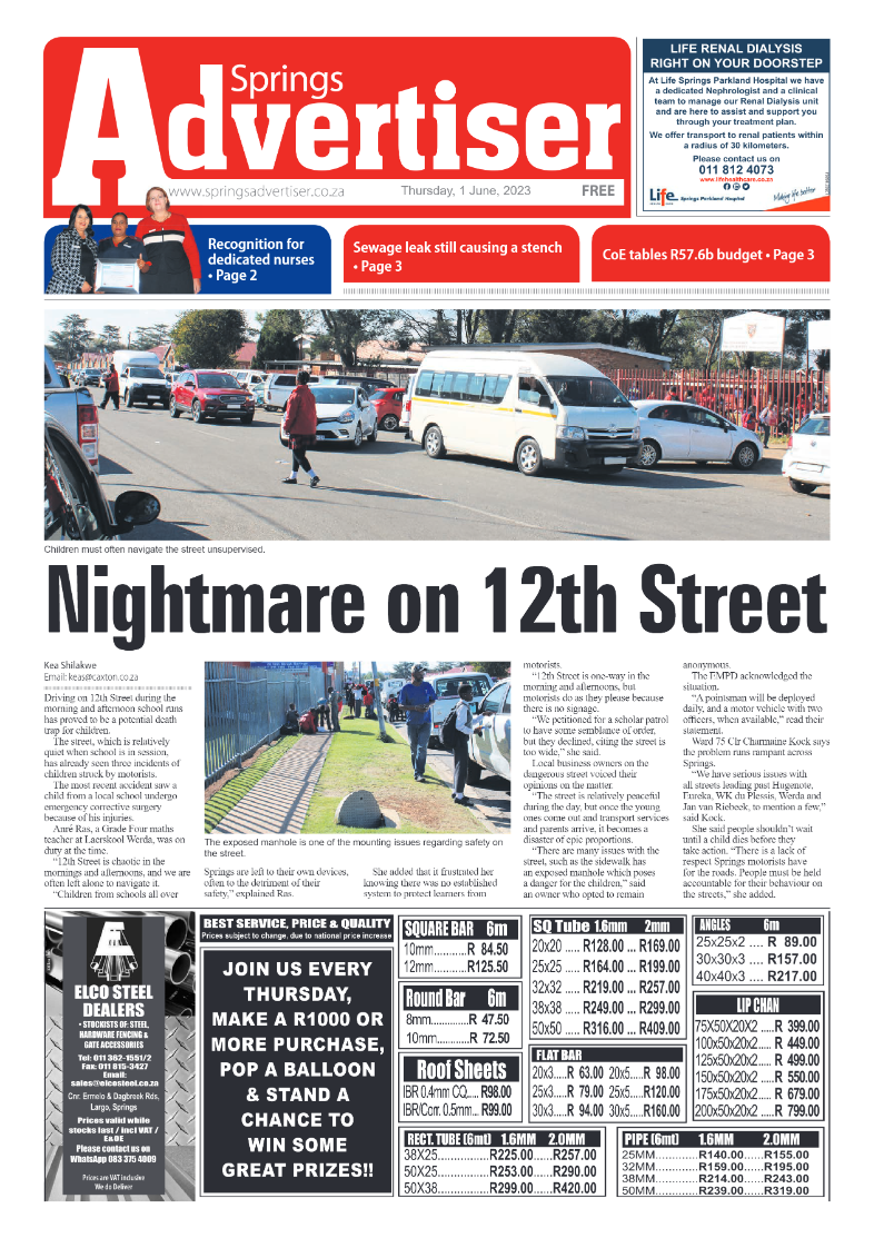 Springs Advertiser 1 June 2023 page 1
