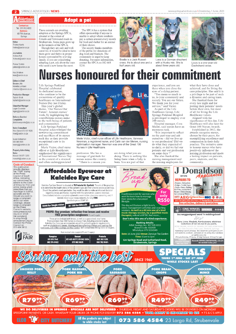 Springs Advertiser 1 June 2023 page 2