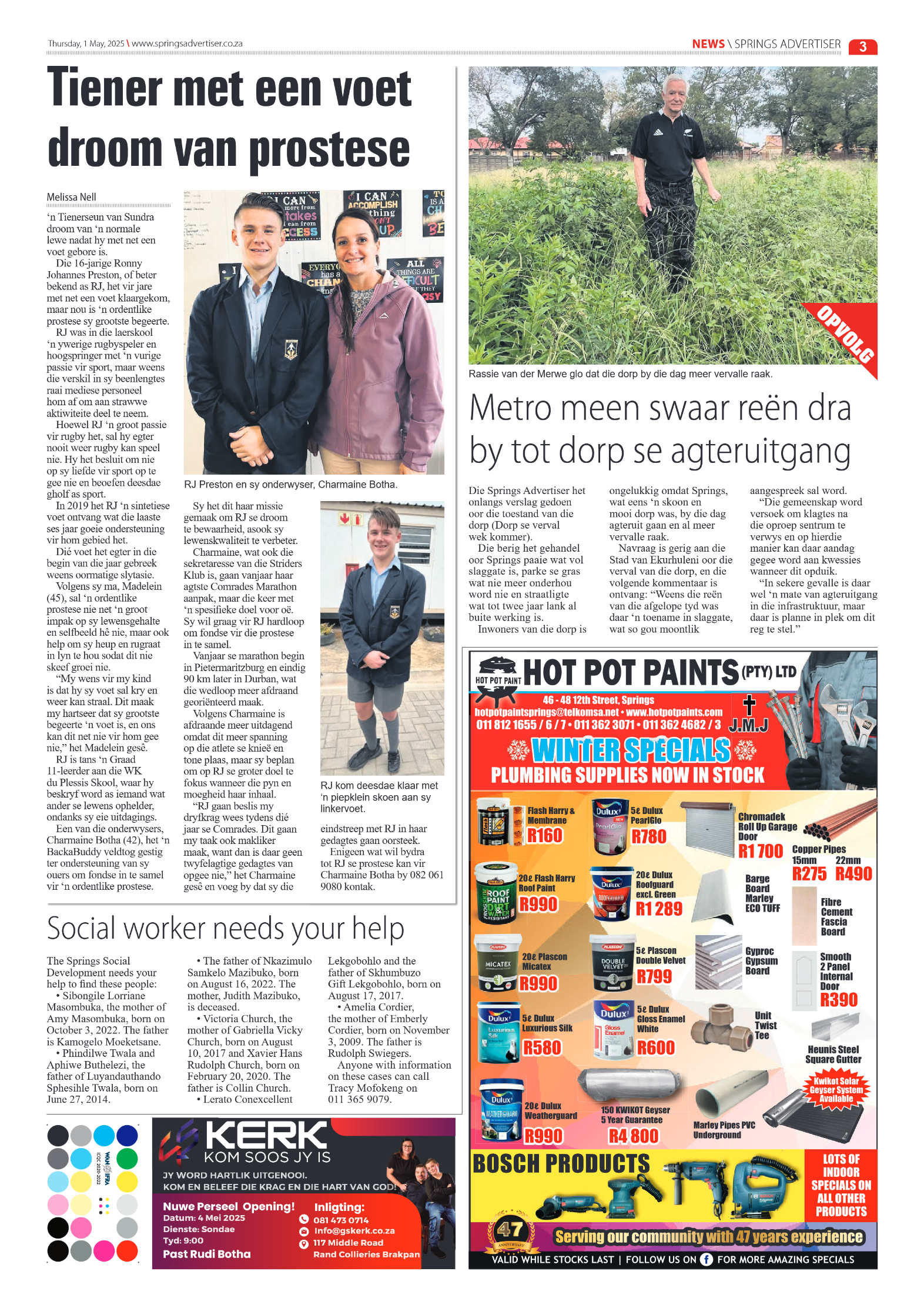 Springs Advertiser 1 May 2025 page 3