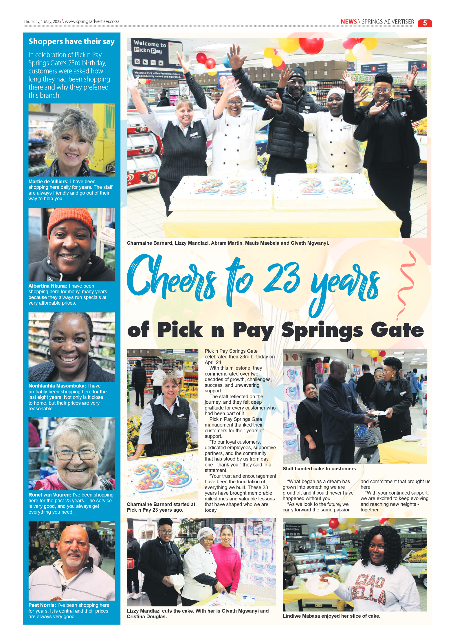 Springs Advertiser 1 May 2025 page 5