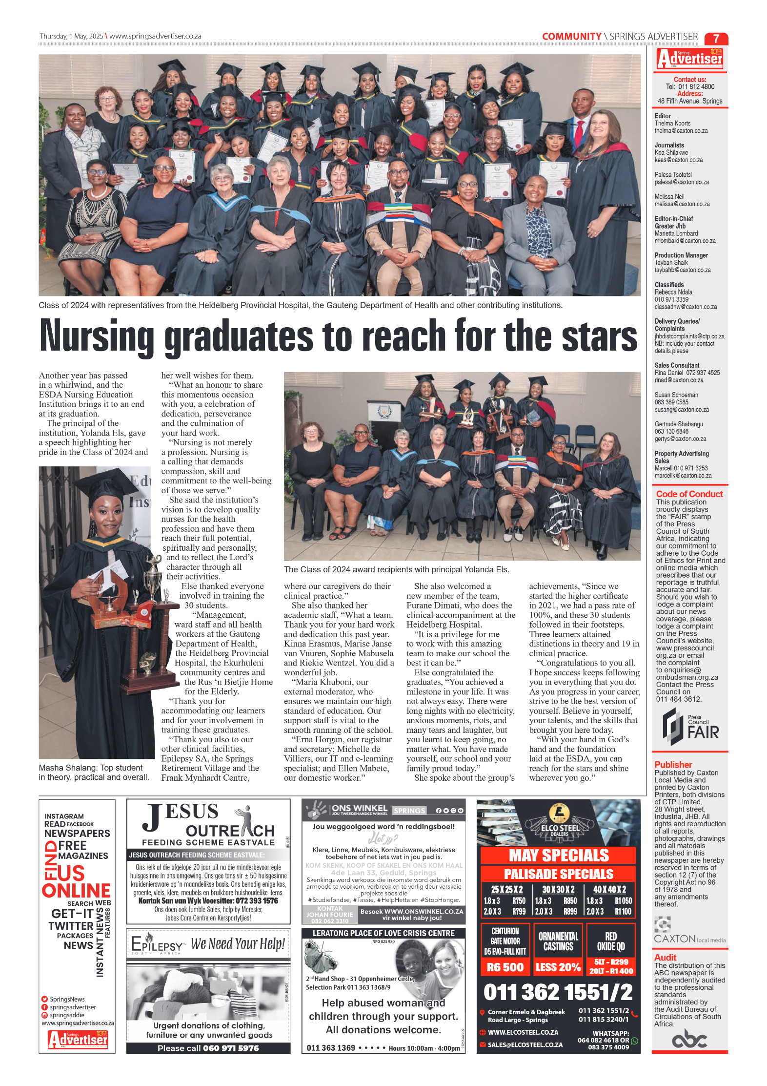 Springs Advertiser 1 May 2025 page 7