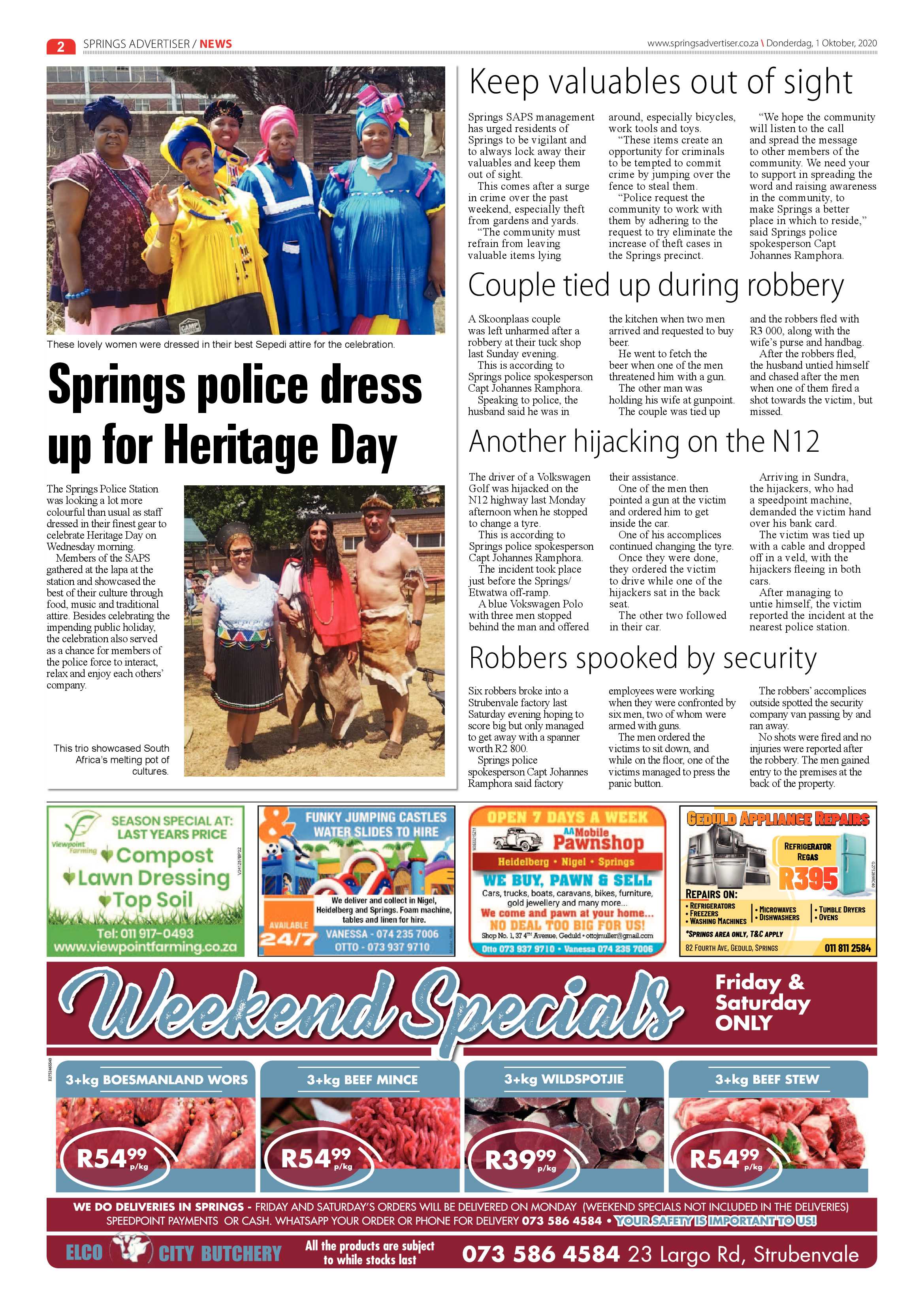 Springs Advertiser 1 October 2020 page 2