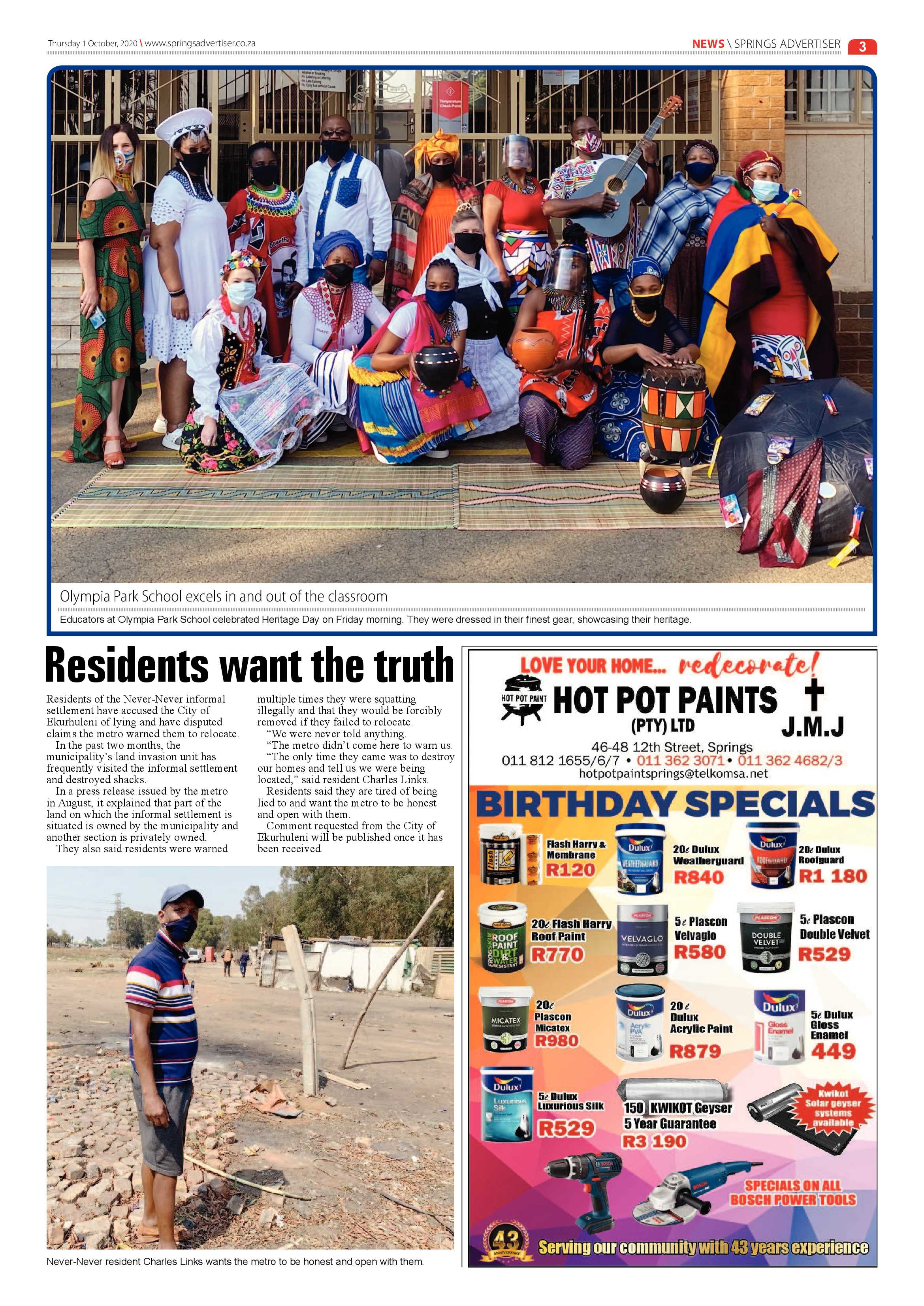 Springs Advertiser 1 October 2020 page 3