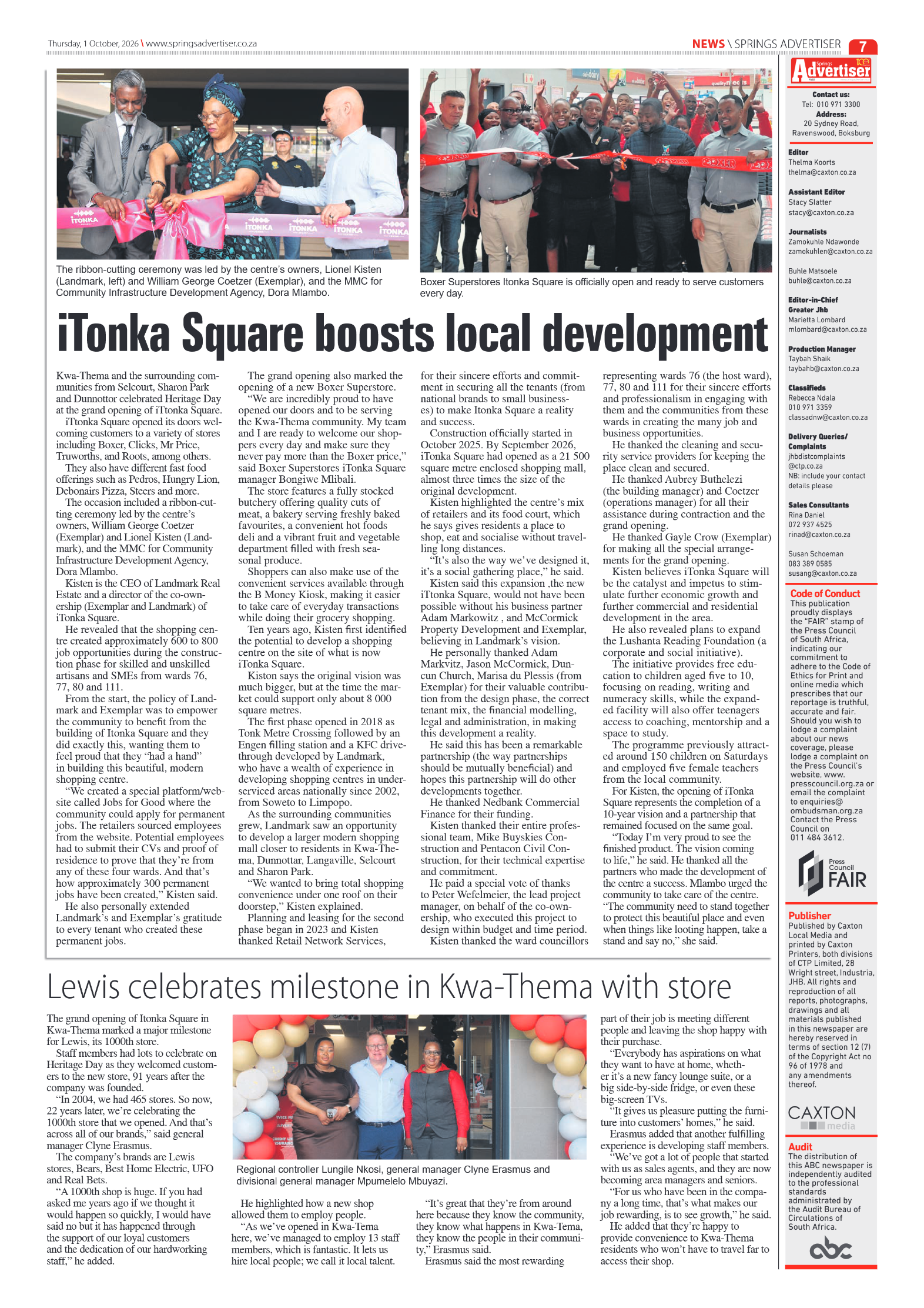 Springs Advertiser 1 October 2026 page 7