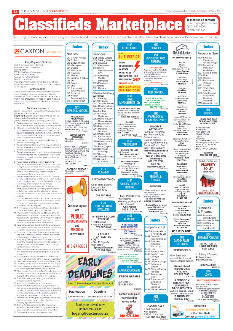Springs Advertiser 20 April 2023 page 14