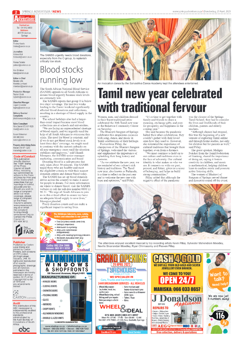 Springs Advertiser 20 April 2023 page 2