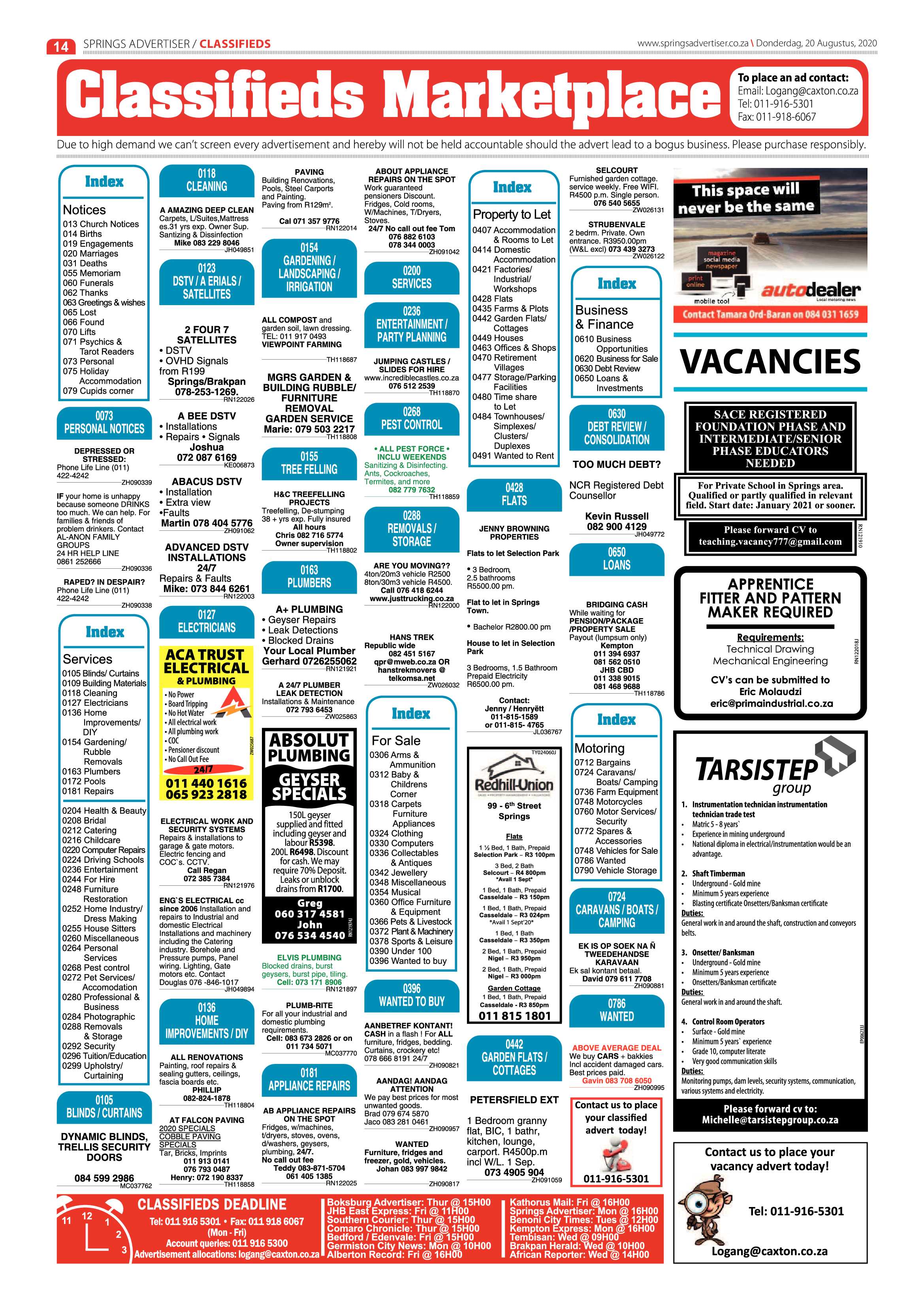 Springs Advertiser 20 August 2020 page 14