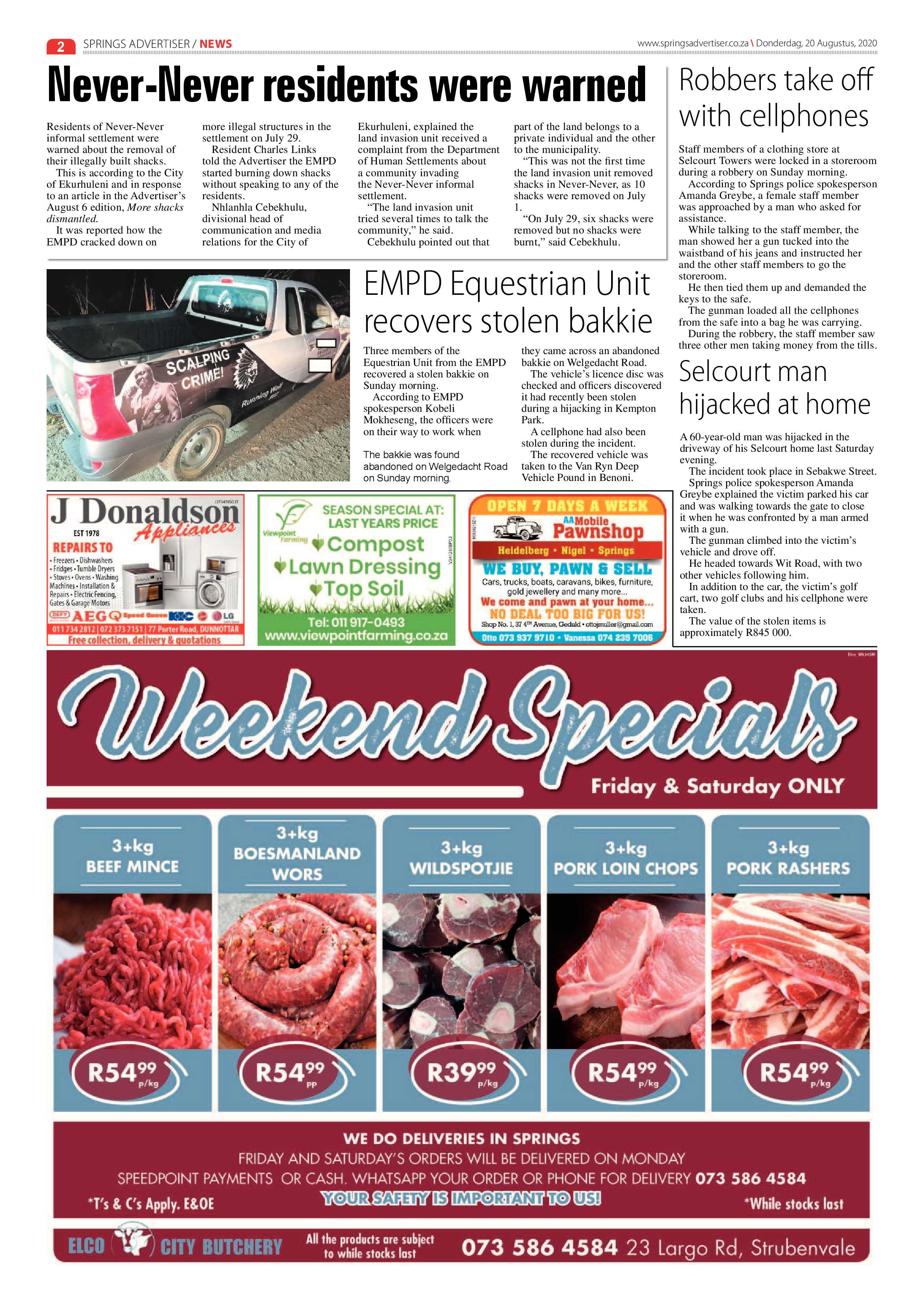 Springs Advertiser 20 August 2020 page 2