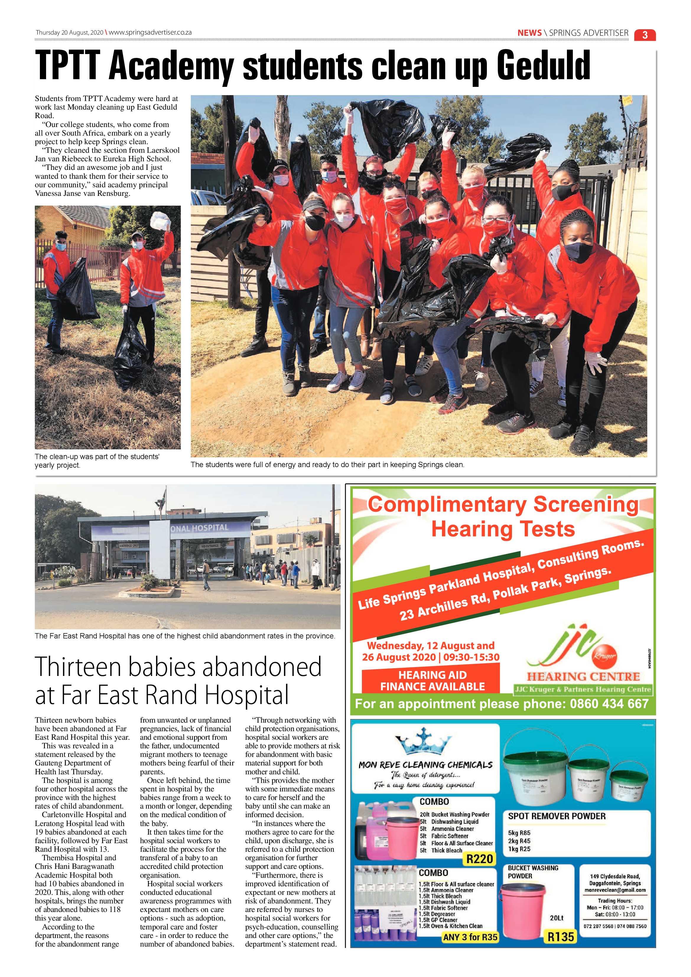 Springs Advertiser 20 August 2020 page 3