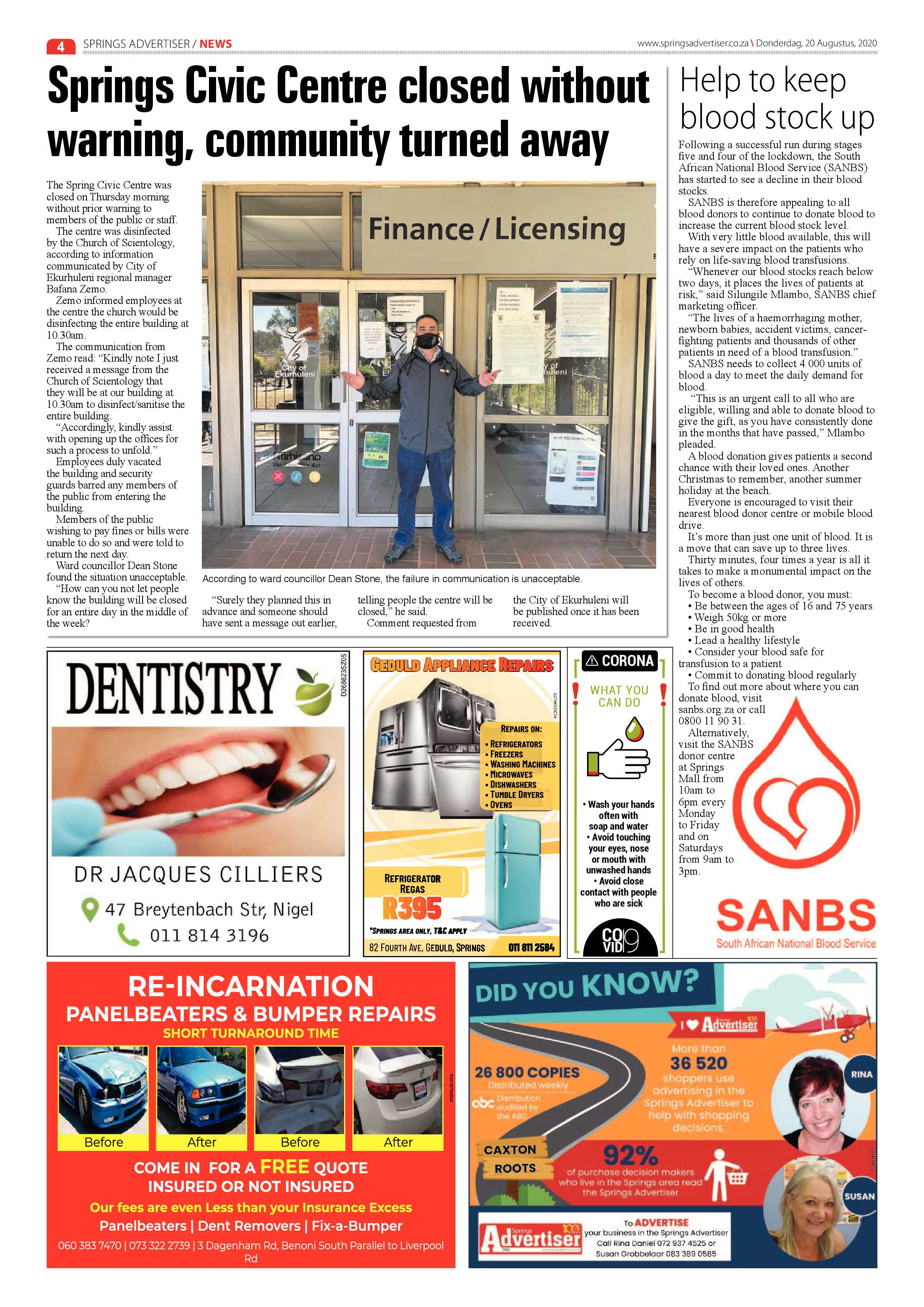 Springs Advertiser 20 August 2020 page 4