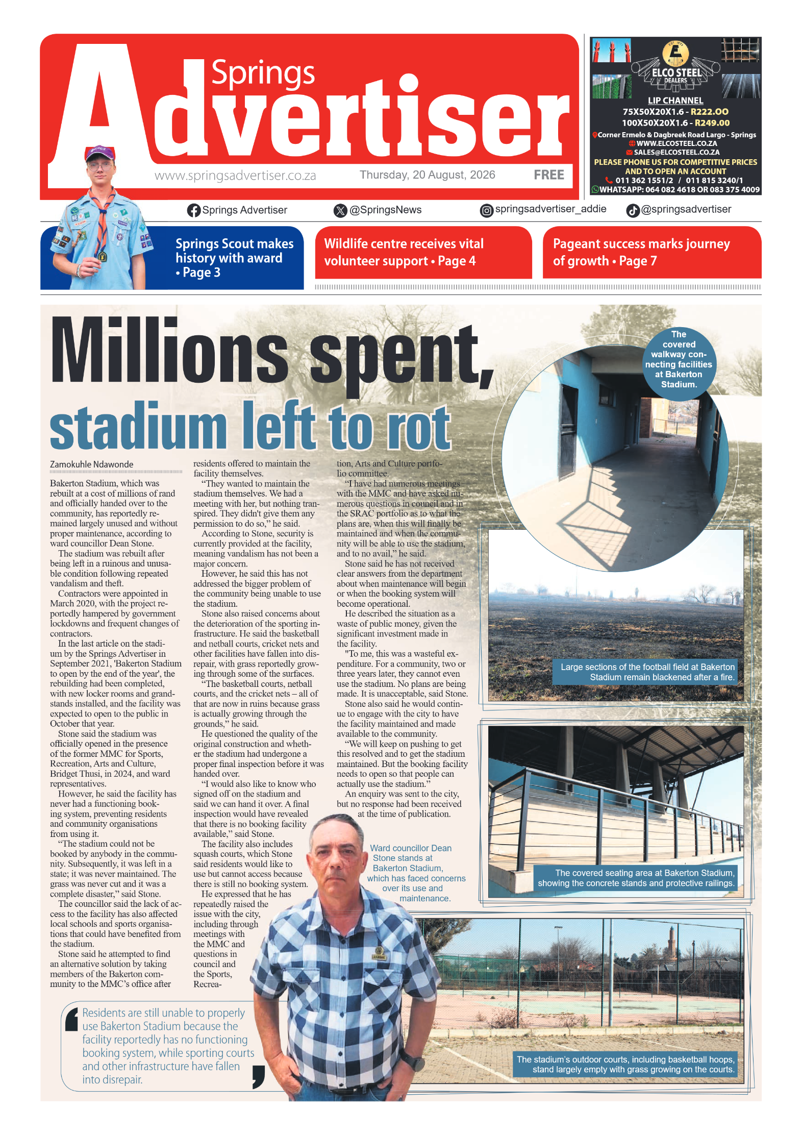Springs Advertiser 20 August 2026 page 1