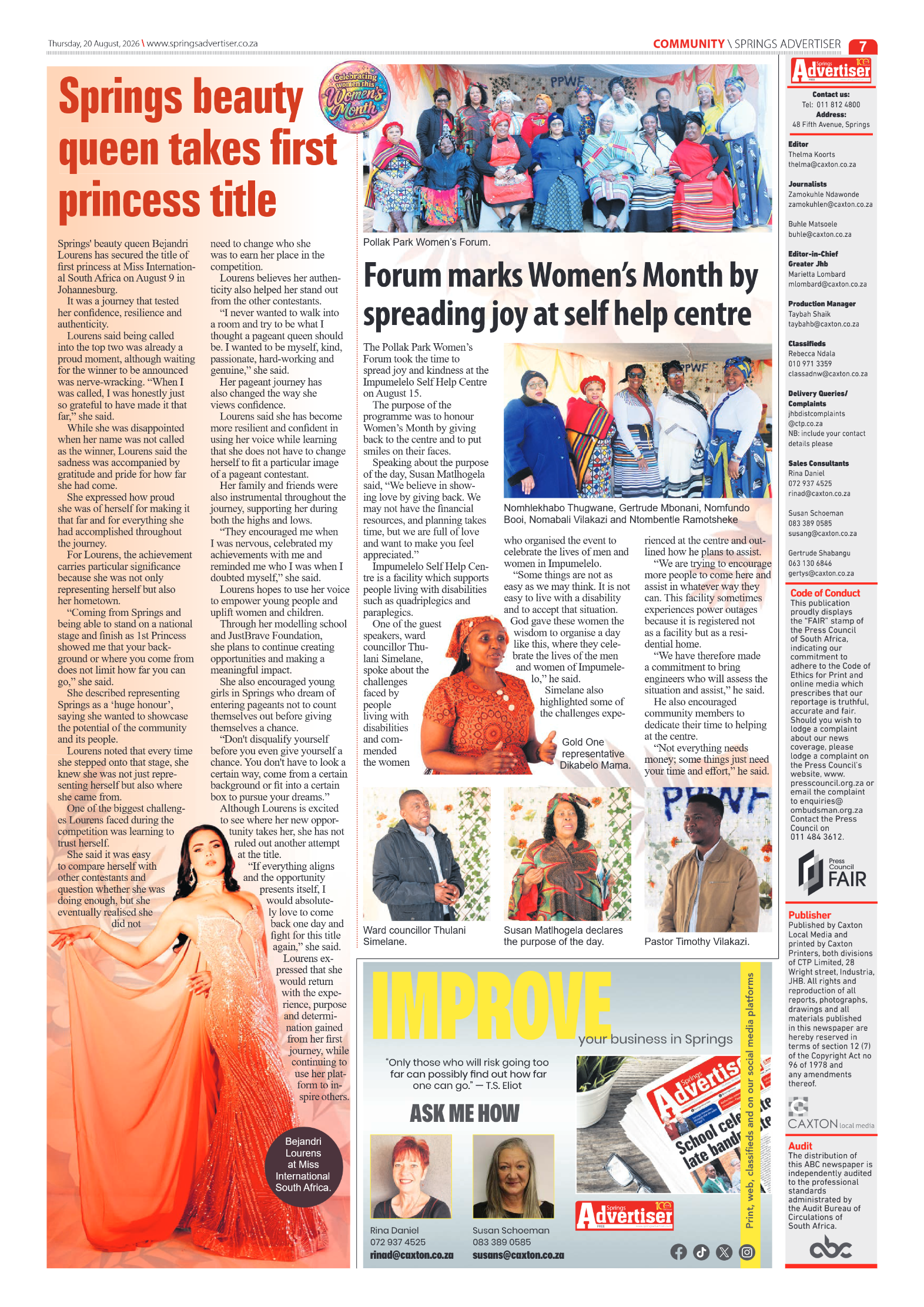 Springs Advertiser 20 August 2026 page 7
