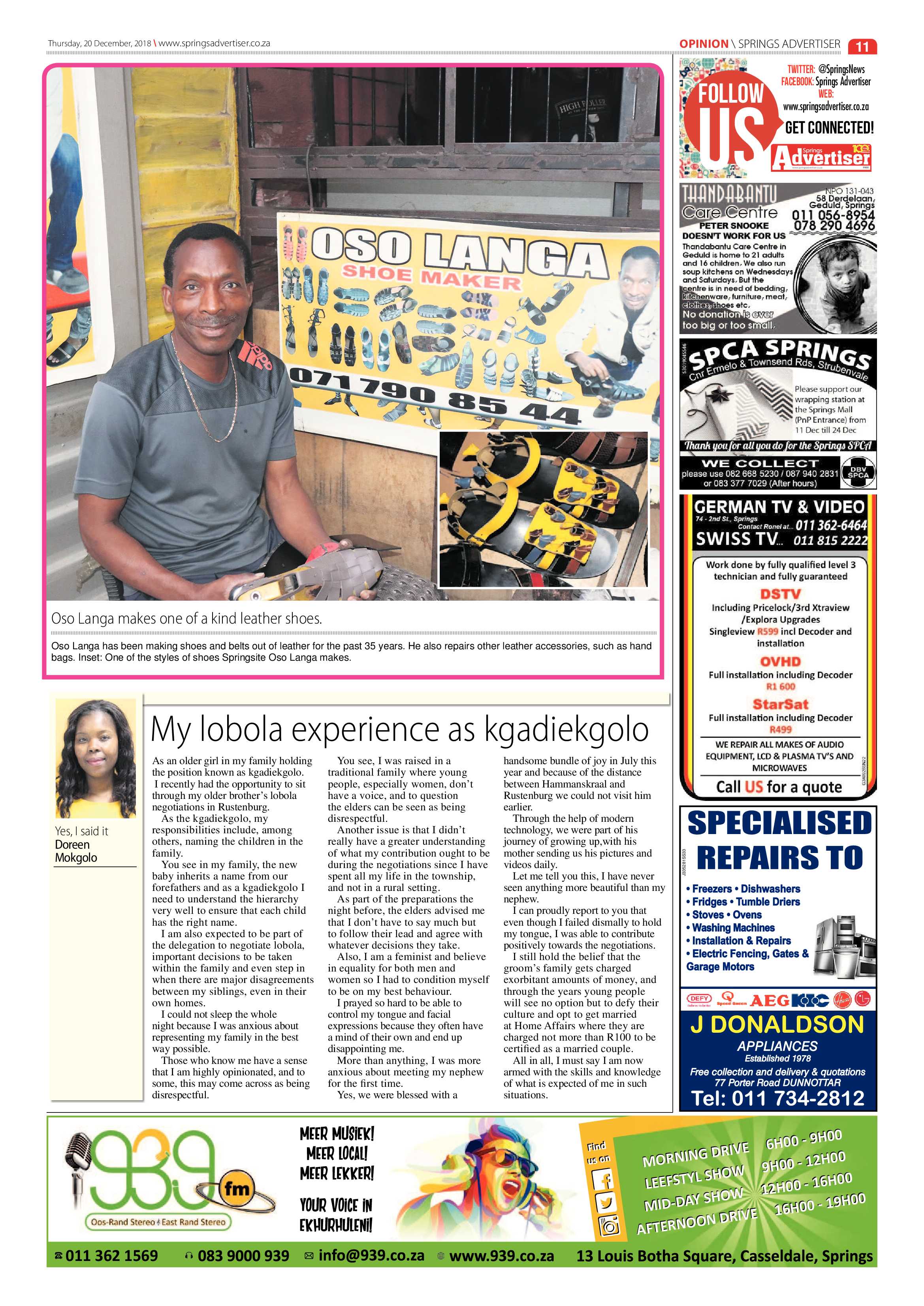Springs Advertiser 20 December 2018 page 11