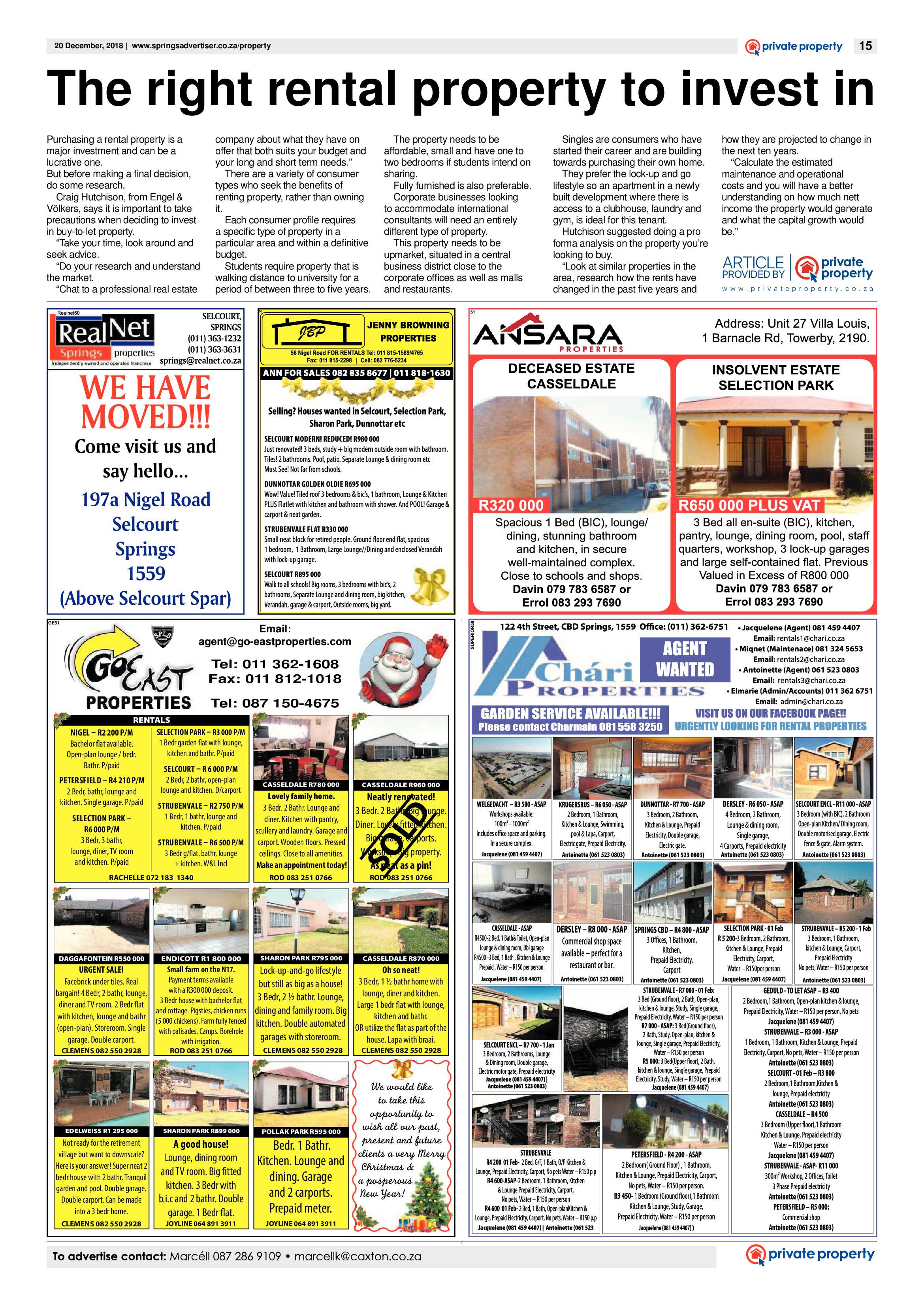Springs Advertiser 20 December 2018 page 15