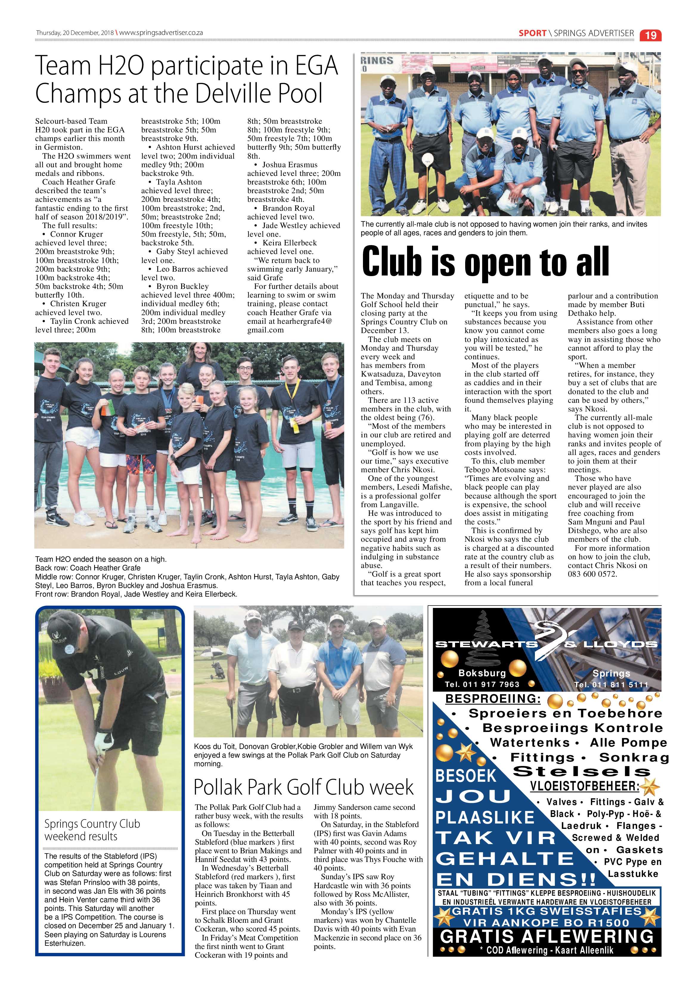 Springs Advertiser 20 December 2018 page 19