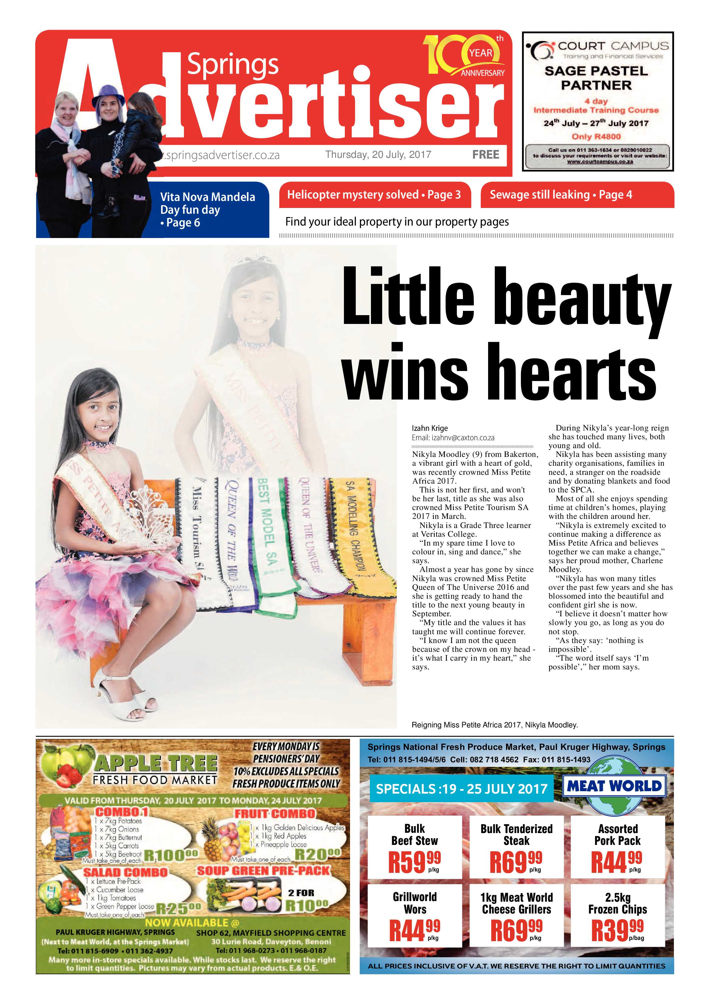 Springs Advertiser 20 July 2017 page 1