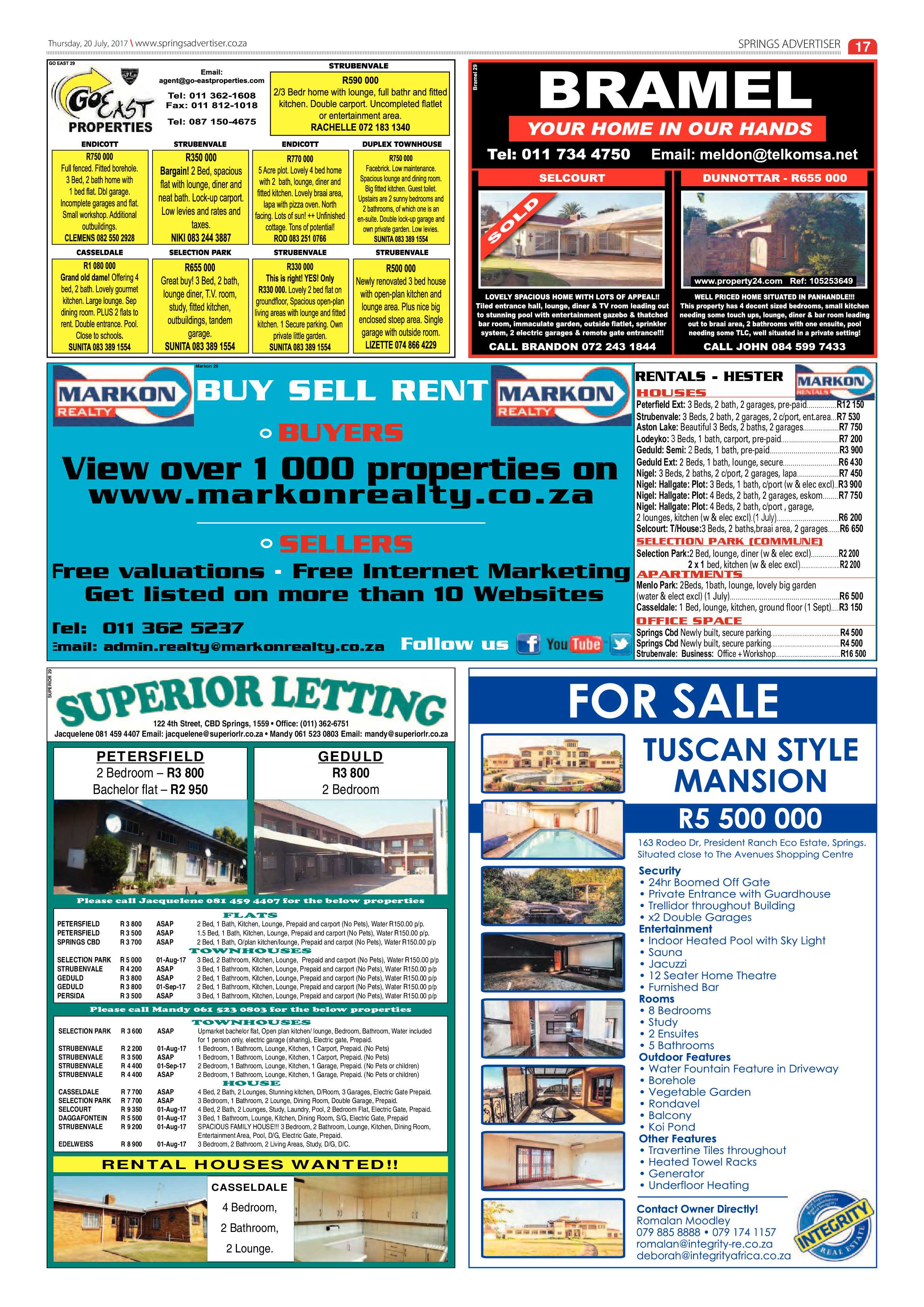 Springs Advertiser 20 July 2017 page 17