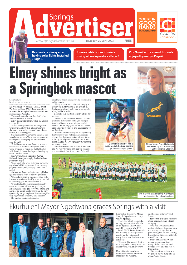 Springs Advertiser 20 July 2023 page 1