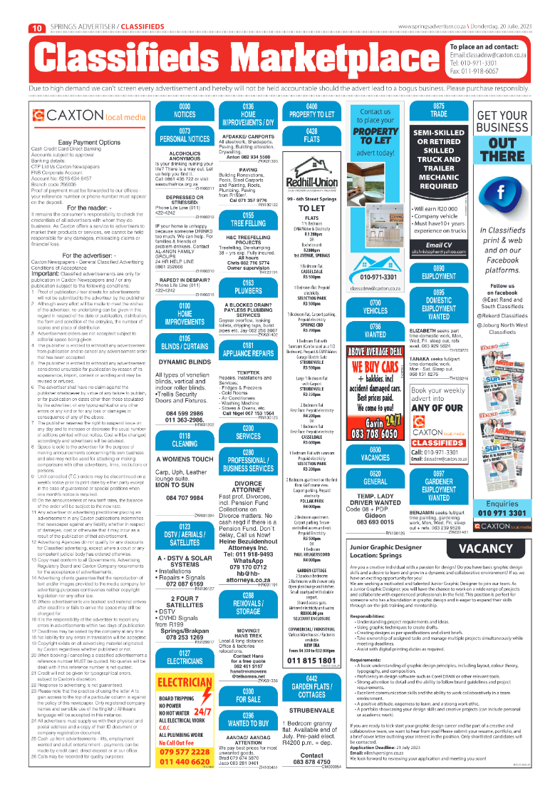 Springs Advertiser 20 July 2023 page 10