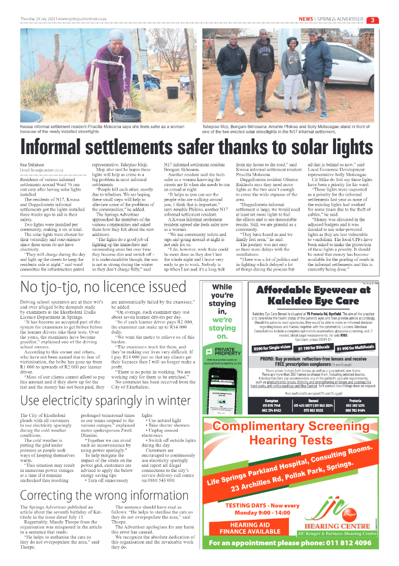 Springs Advertiser 20 July 2023 page 3