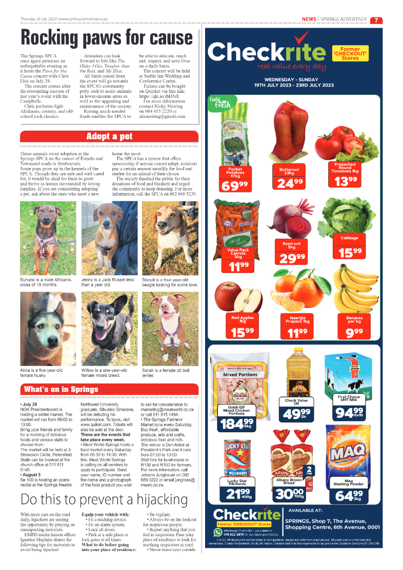 Springs Advertiser 20 July 2023 page 7