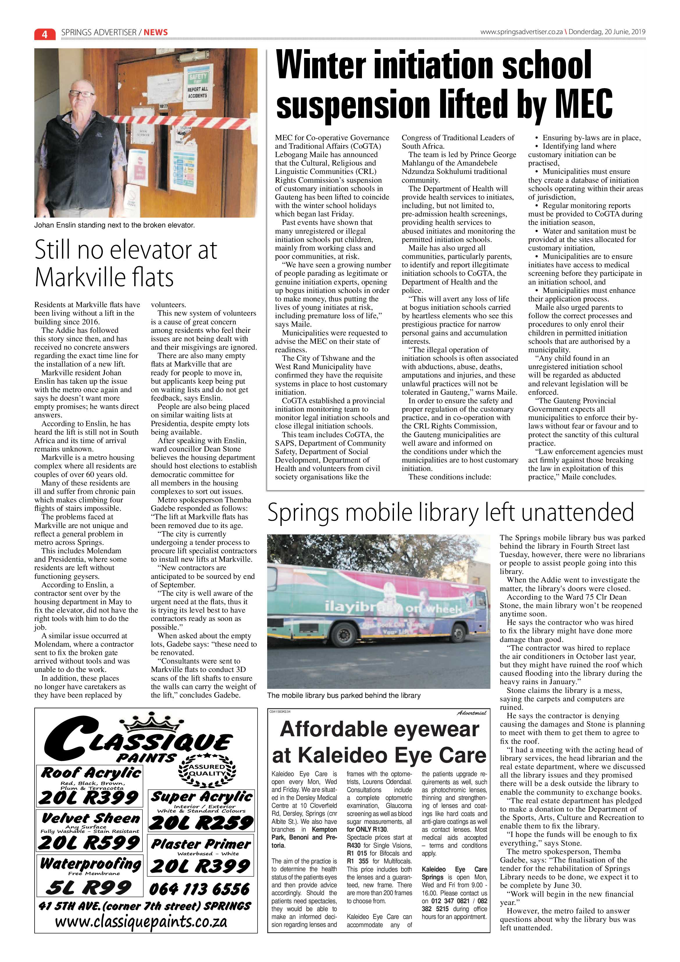 Springs Advertiser 20 June 2019 page 4