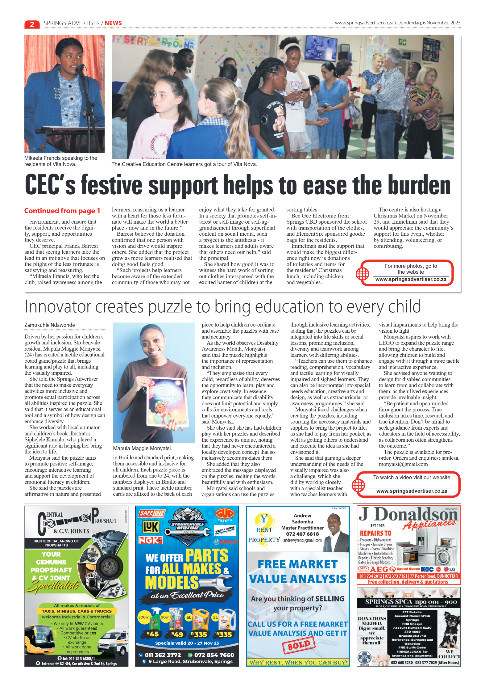 Springs Advertiser 20 November 2025 page 2
