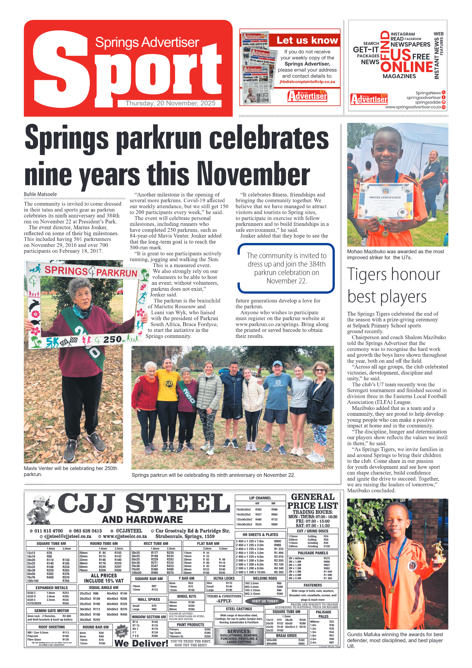 Springs Advertiser 20 November 2025 page 8