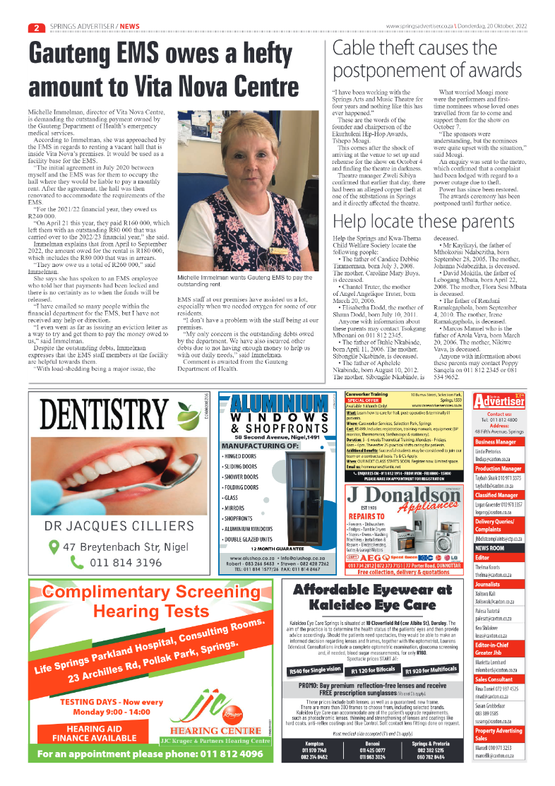 Springs Advertiser 20 October 2022 page 2
